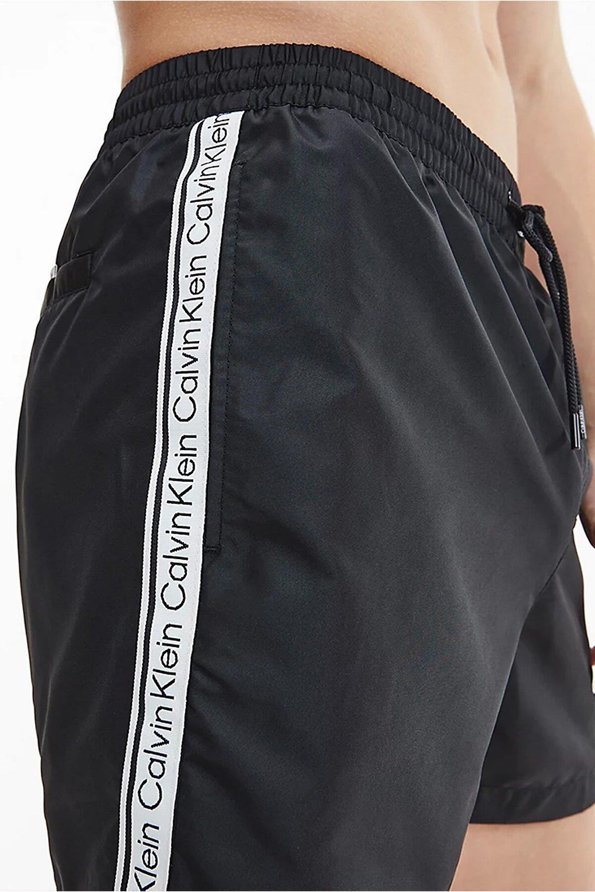 Calvin Klein Calvin Kleın Erkek File Astarlı Beli Lastikli Siyah Mayo KM0KM00741-SIY