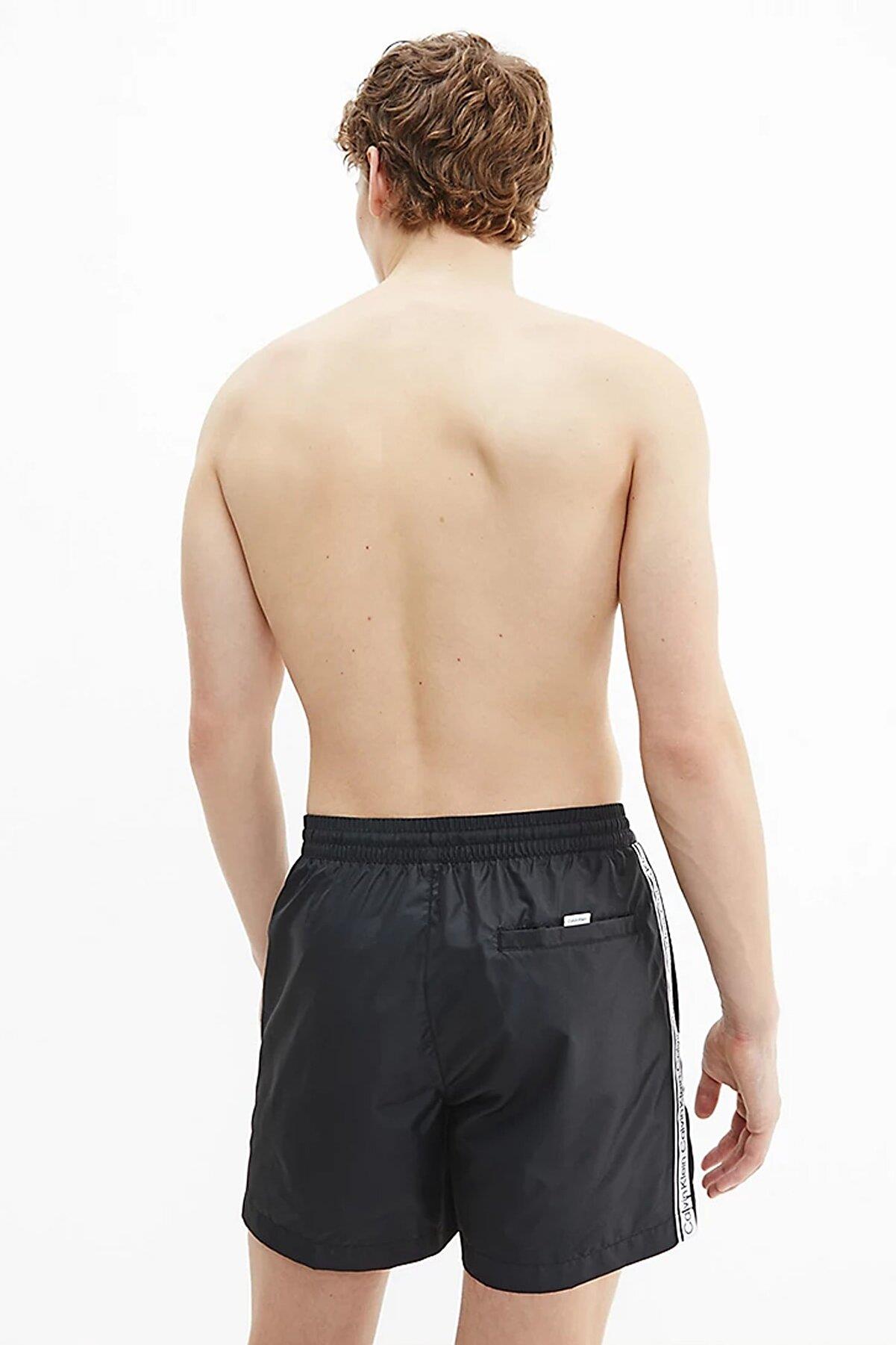 Calvin Klein Calvin Kleın Erkek File Astarlı Beli Lastikli Siyah Mayo KM0KM00741-SIY