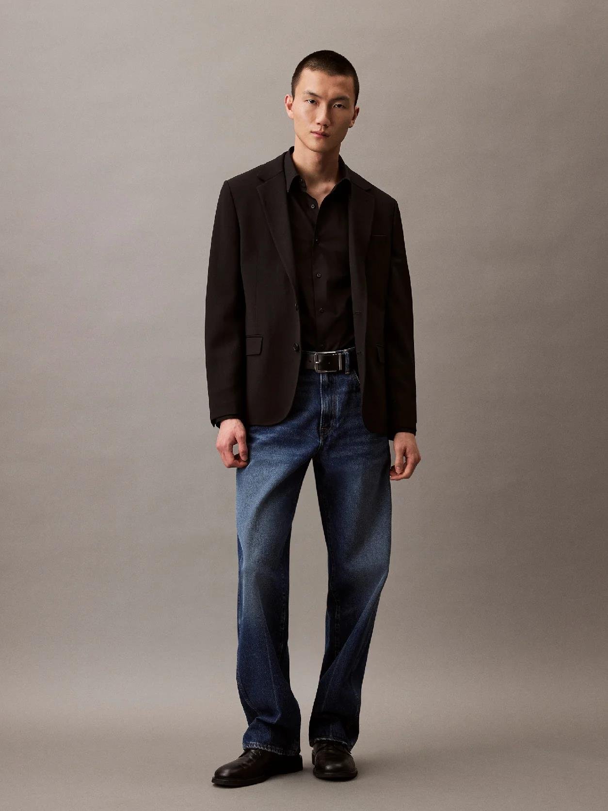 Calvin Klein Calvin Klein Erkek Klasik Kesim Pamuklu Uzun Kollu Siyah Gömlek LV04LB148G-UB1