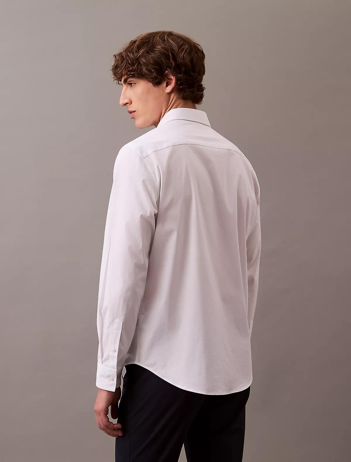 Calvin Klein Calvin Klein Erkek Klasik Kesim Pamuklu Uzun Kollu Beyaz Gömlek LV04LB148G-YAA