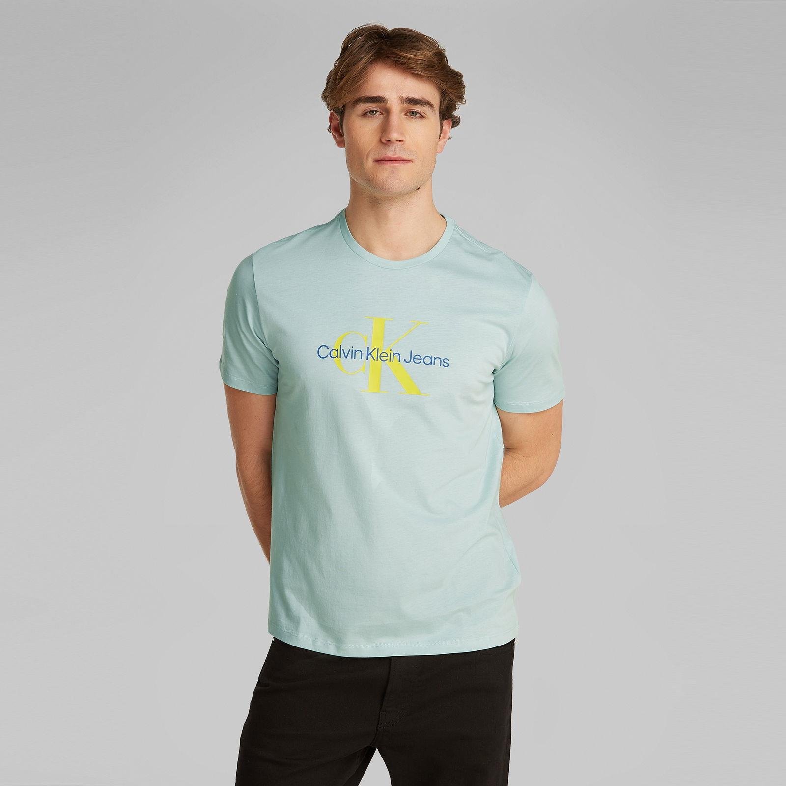 Calvin Klein Calvin Klein Erkek Logolu Bisiklet Yaka Kısa Kol Standart Yeşil T-Shirt LV040EM286-PCT