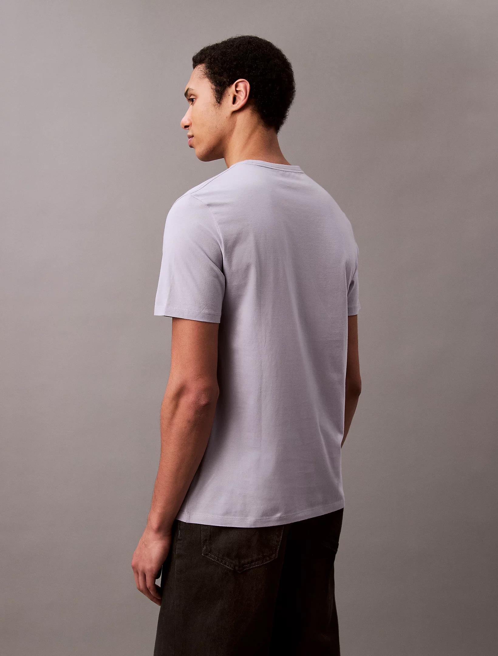 Calvin Klein Calvin Klein Erkek Logolu Bisiklet Yaka Kısa Kol Standart Mor T-Shirt LV040EM286-G71