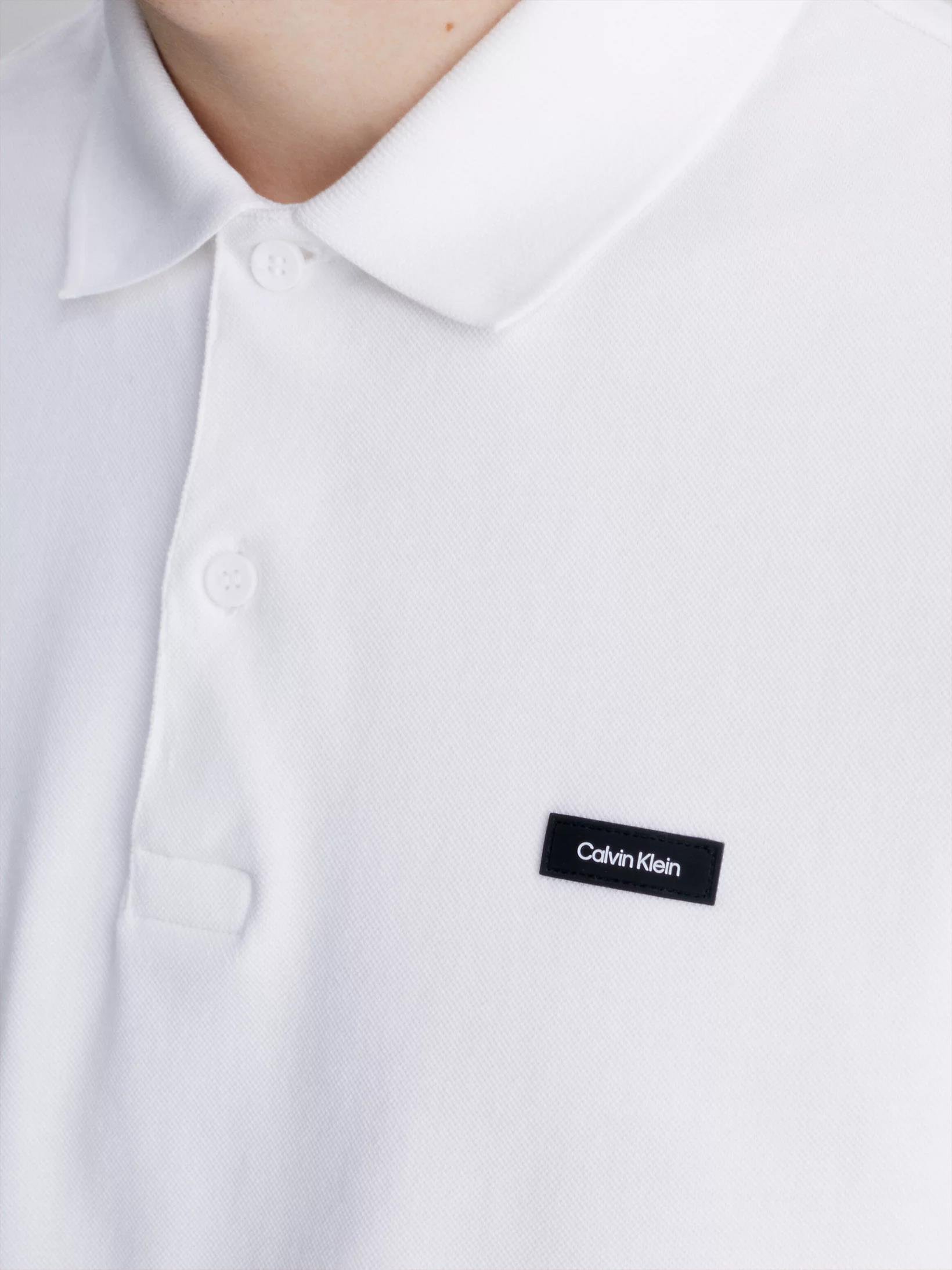 Calvin Klein Calvin Kleın Erkek Marka Logolu Polo Yakalı Organik Pamuklu Beyaz Polo Yaka T-Shirt K10K111196-YAF