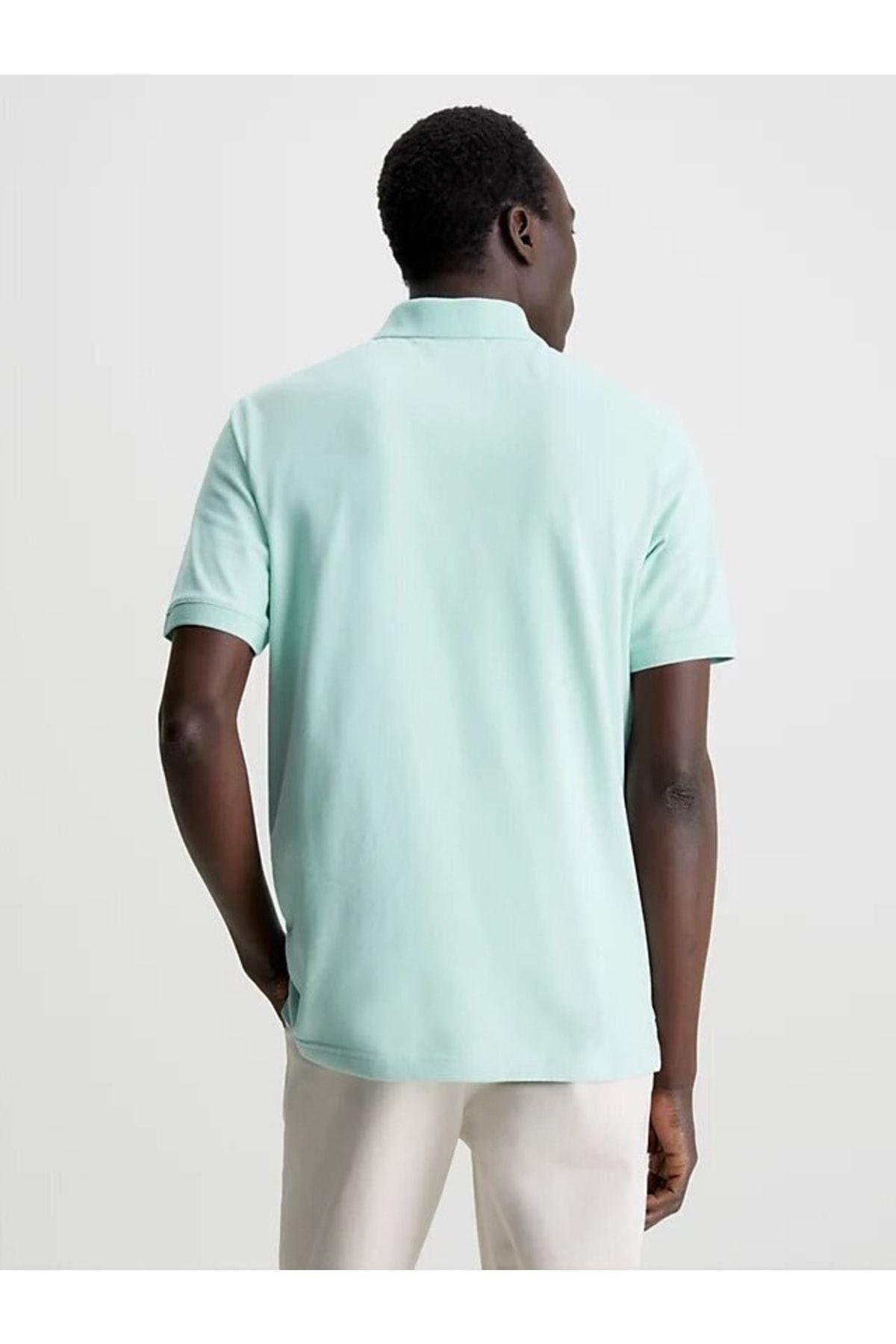 Calvin Klein Calvin Kleın Erkek Marka Logolu Polo Yakalı Organik Pamuklu Mavi1 Polo Yaka T-Shirt K10K111196-C04