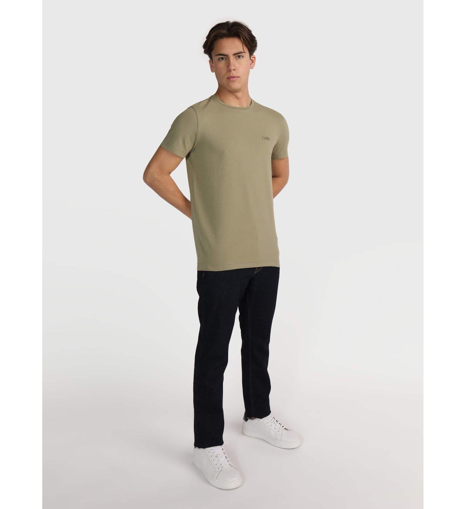 Calvin Klein Calvin Kleın Erkek Marka Logolu Pamuklu Günlük Kullanım Yeşil T-Shirt K10K112724-MSS