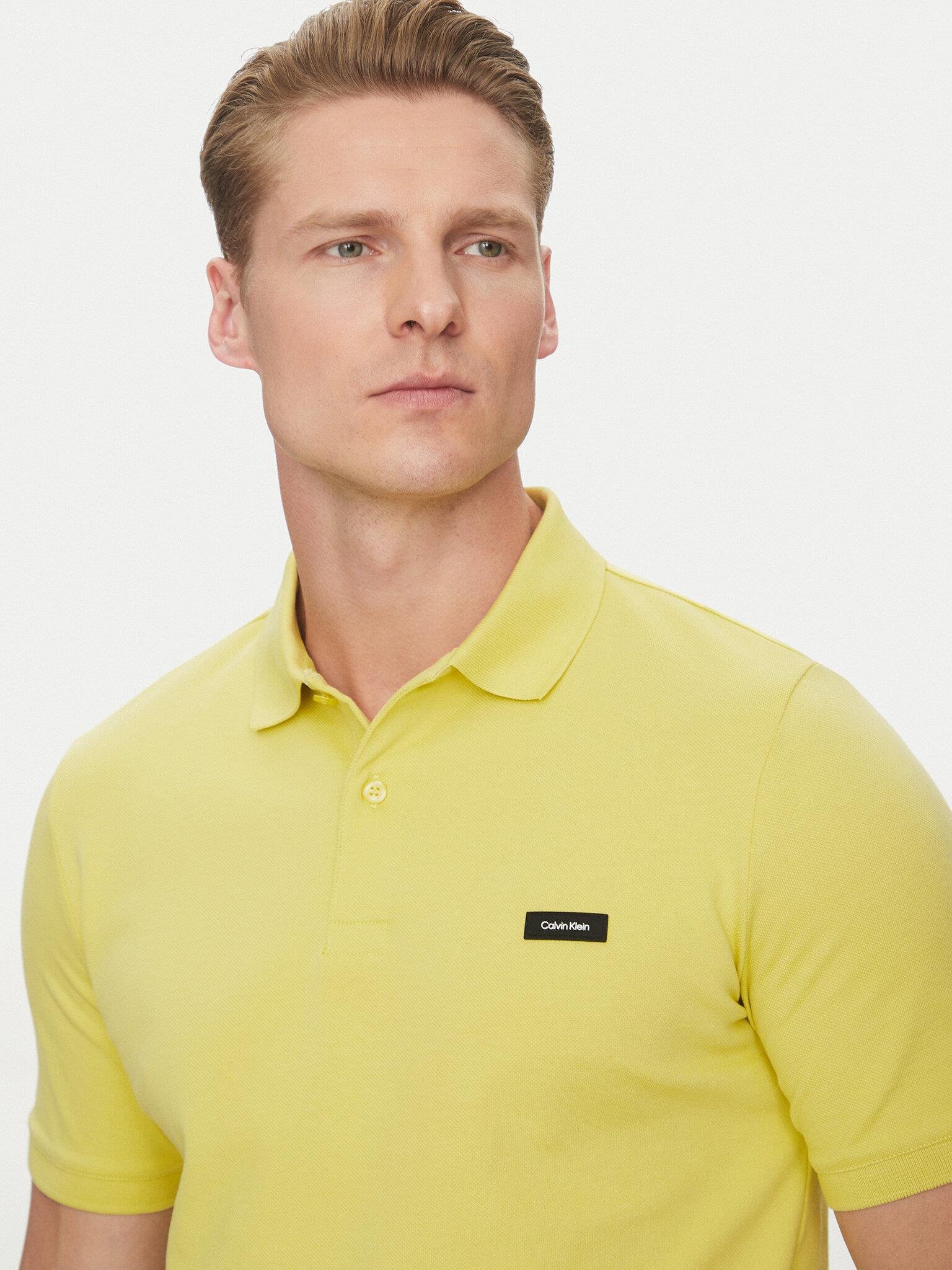 Calvin Klein Calvin Klein Erkek Marka Logolu Polo Yakalı Organik Pamuklu Mavi Polo Yaka T-Shirt K10K111196-LIN