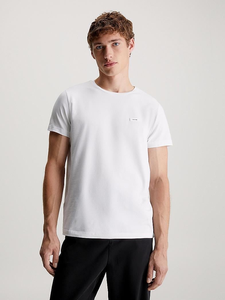 Calvin Klein Calvin Kleın Erkek Marka Logolu Pamuklu Günlük Kullanım Beyaz T-Shirt K10K112724-YAF