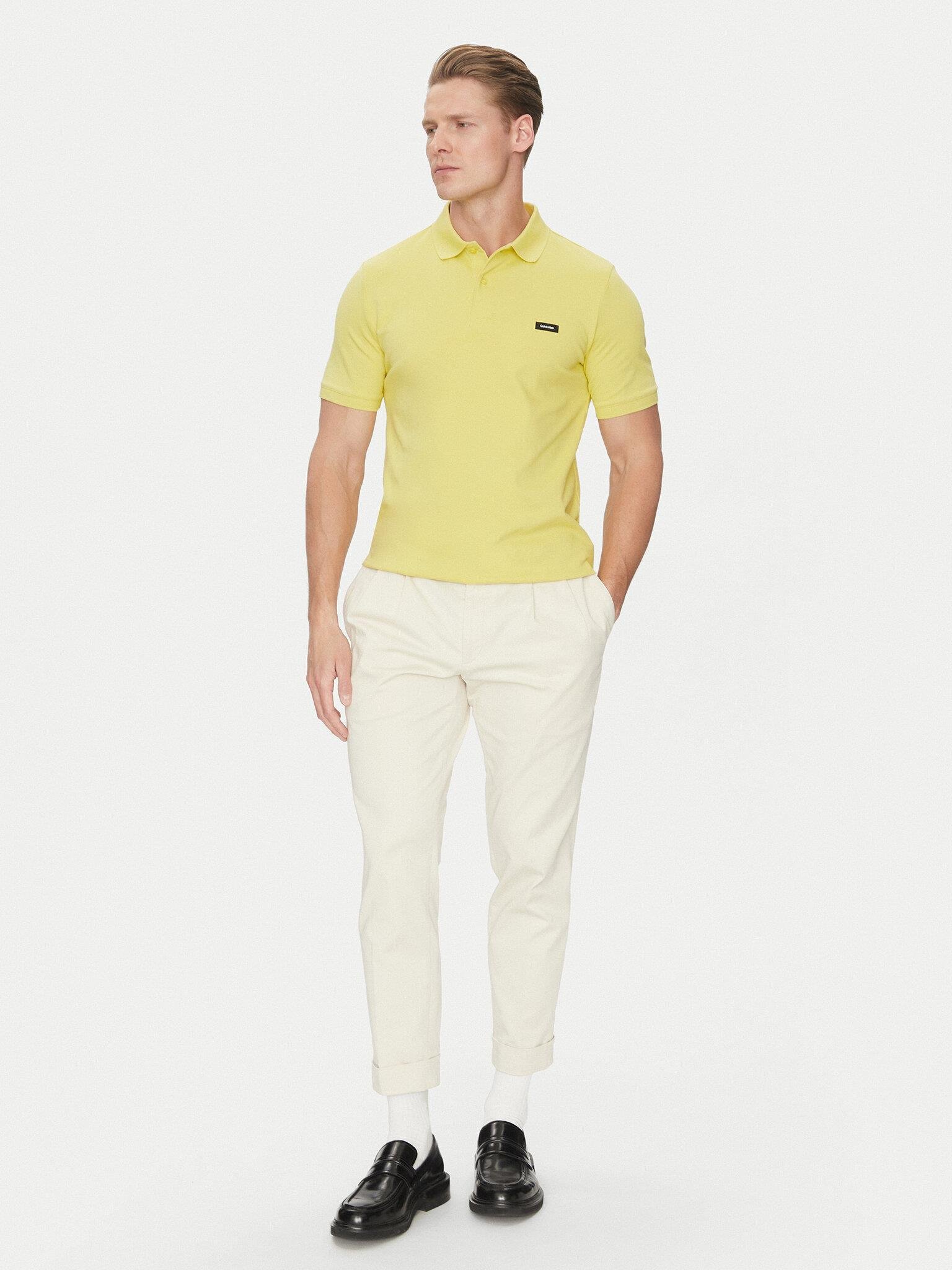 Calvin Klein Calvin Klein Erkek Marka Logolu Polo Yakalı Organik Pamuklu Mavi Polo Yaka T-Shirt K10K111196-LIN