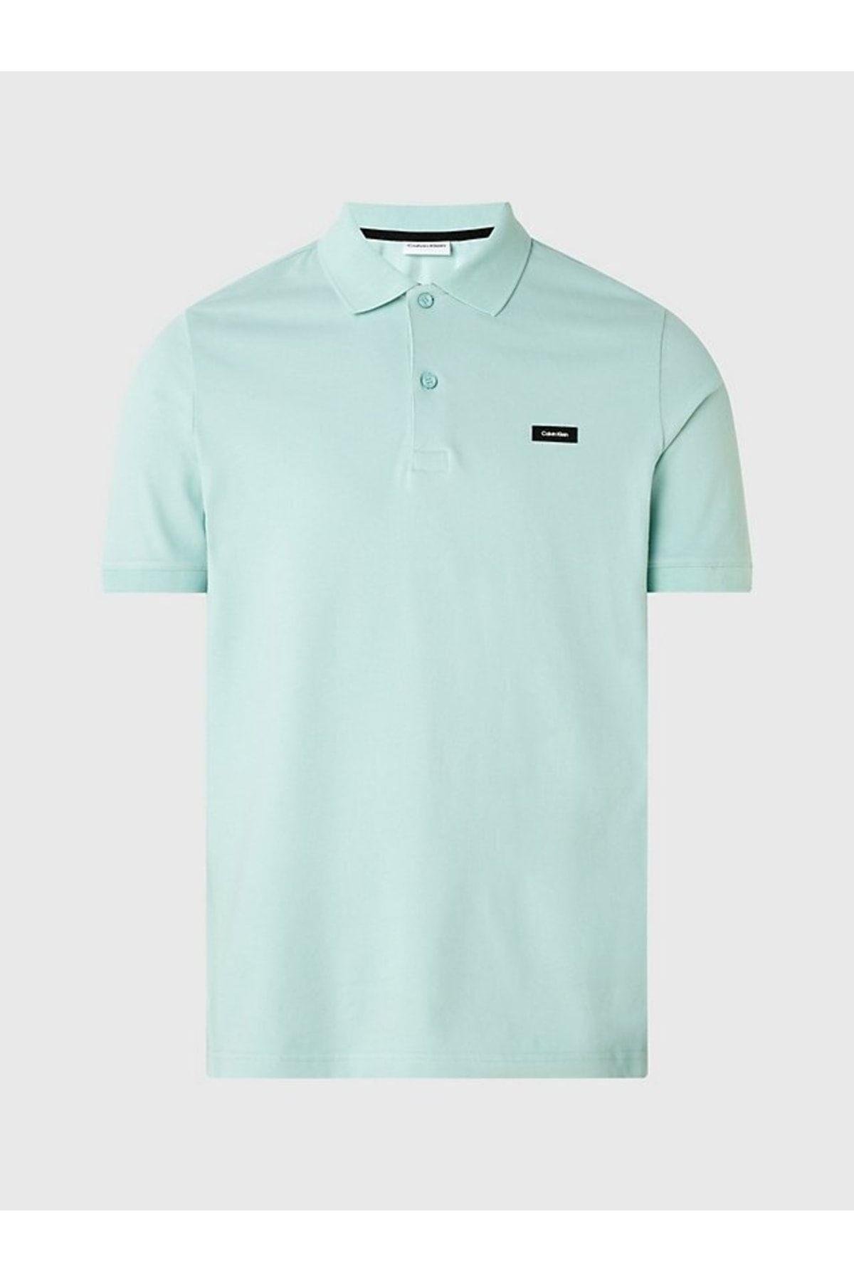 Calvin Klein Calvin Kleın Erkek Marka Logolu Polo Yakalı Organik Pamuklu Mavi1 Polo Yaka T-Shirt K10K111196-C04