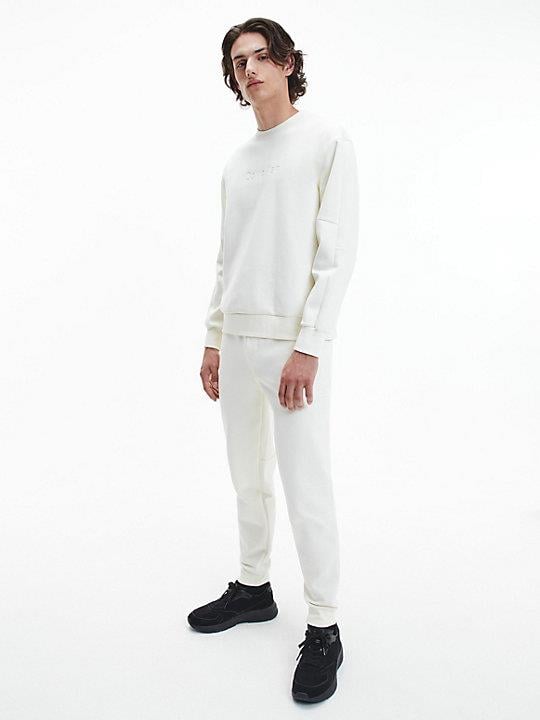 Calvin Klein Calvin Kleın Erkek Marka Logo Detaylı Lastik Bel ve Bilek Beyaz Eşofman Altı K10K108047-YAH