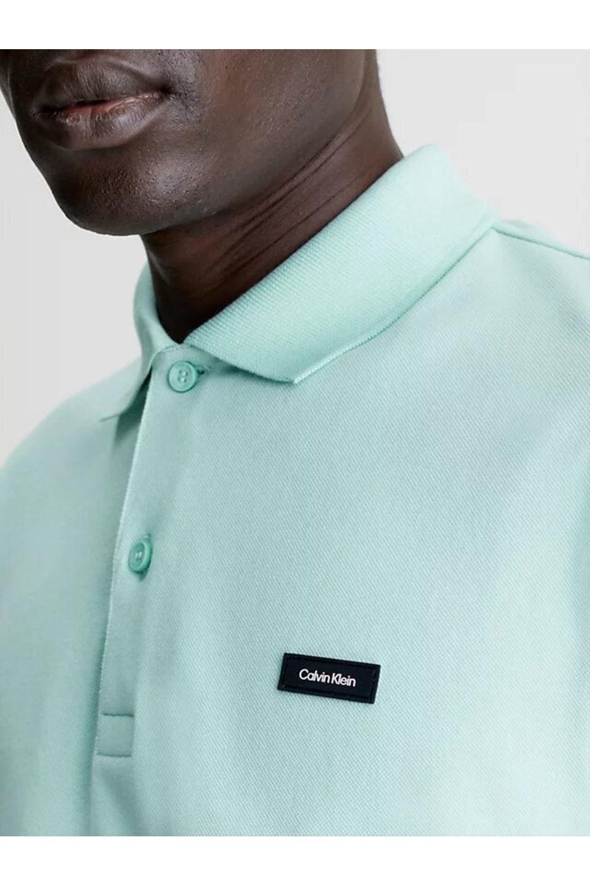 Calvin Klein Calvin Kleın Erkek Marka Logolu Polo Yakalı Organik Pamuklu Mavi1 Polo Yaka T-Shirt K10K111196-C04