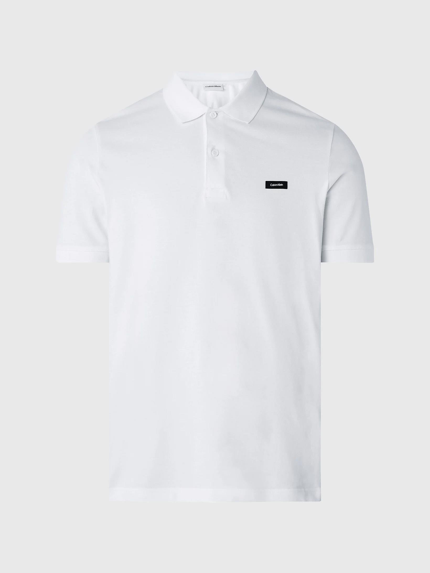 Calvin Klein Calvin Kleın Erkek Marka Logolu Polo Yakalı Organik Pamuklu Beyaz Polo Yaka T-Shirt K10K111196-YAF