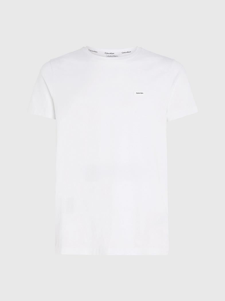 Calvin Klein Calvin Kleın Erkek Marka Logolu Pamuklu Günlük Kullanım Beyaz T-Shirt K10K112724-YAF
