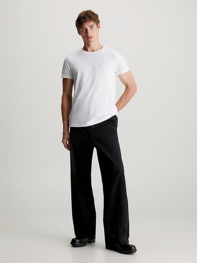 Calvin Klein Calvin Kleın Erkek Marka Logolu Pamuklu Günlük Kullanım Beyaz T-Shirt K10K112724-YAF