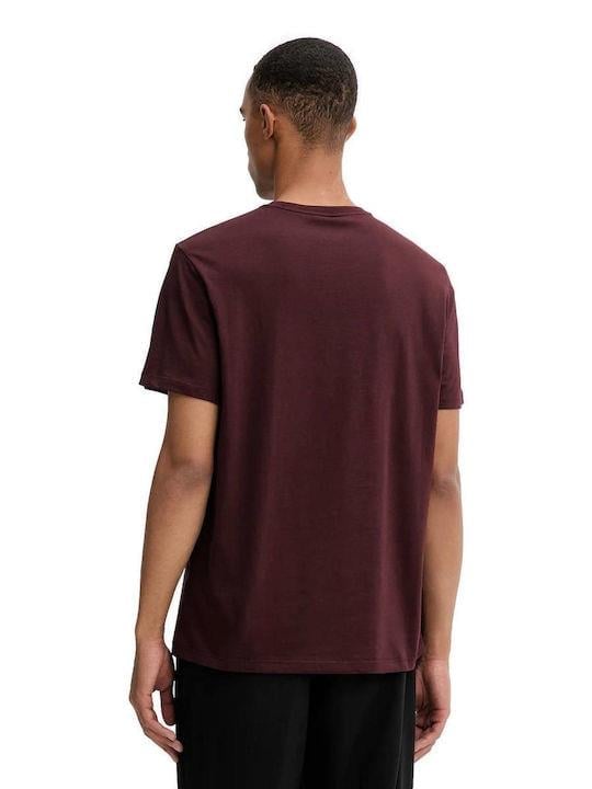 Calvin Klein Calvin Klein Erkek Normal Kalıp Yuvarlak Yaka Pamuklu Logo Detaylı Kısa Kollu Bordo T-Shirt LV04LD230G-GR9