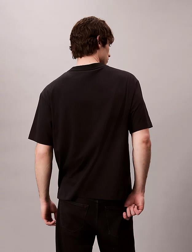 Calvin Klein Calvin Klein Erkek Normal Kalıp Yuvarlak Yaka Pamuklu Logo Detaylı Kısa Kollu Siyah T-Shirt LV04LD230G-UB1