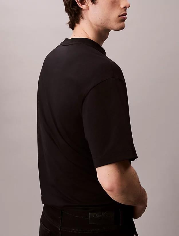 Calvin Klein Calvin Klein Erkek Normal Kalıp Yuvarlak Yaka Pamuklu Logo Detaylı Kısa Kollu Siyah T-Shirt LV04LD230G-UB1