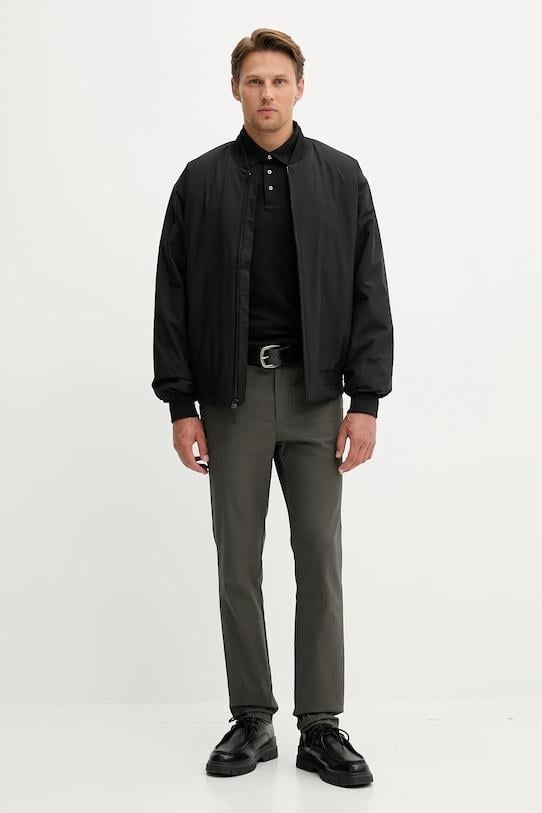 Calvin Klein Calvin Klein Erkek Normal Kalıp Fermuarlı Su Geçirmez Bomber Siyah Ceket LV04LC513G-UB1