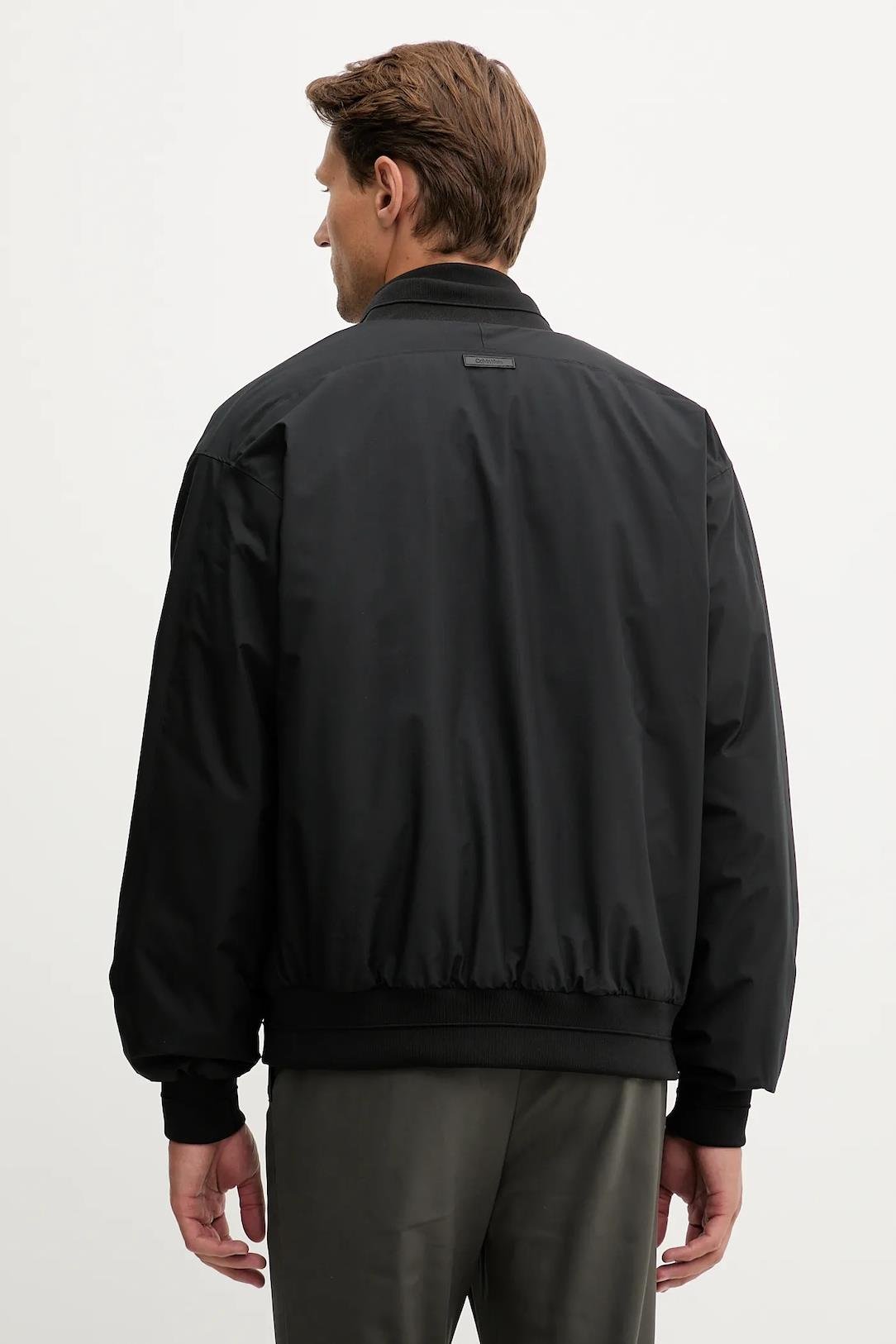 Calvin Klein Calvin Klein Erkek Normal Kalıp Fermuarlı Su Geçirmez Bomber Siyah Ceket LV04LC513G-UB1