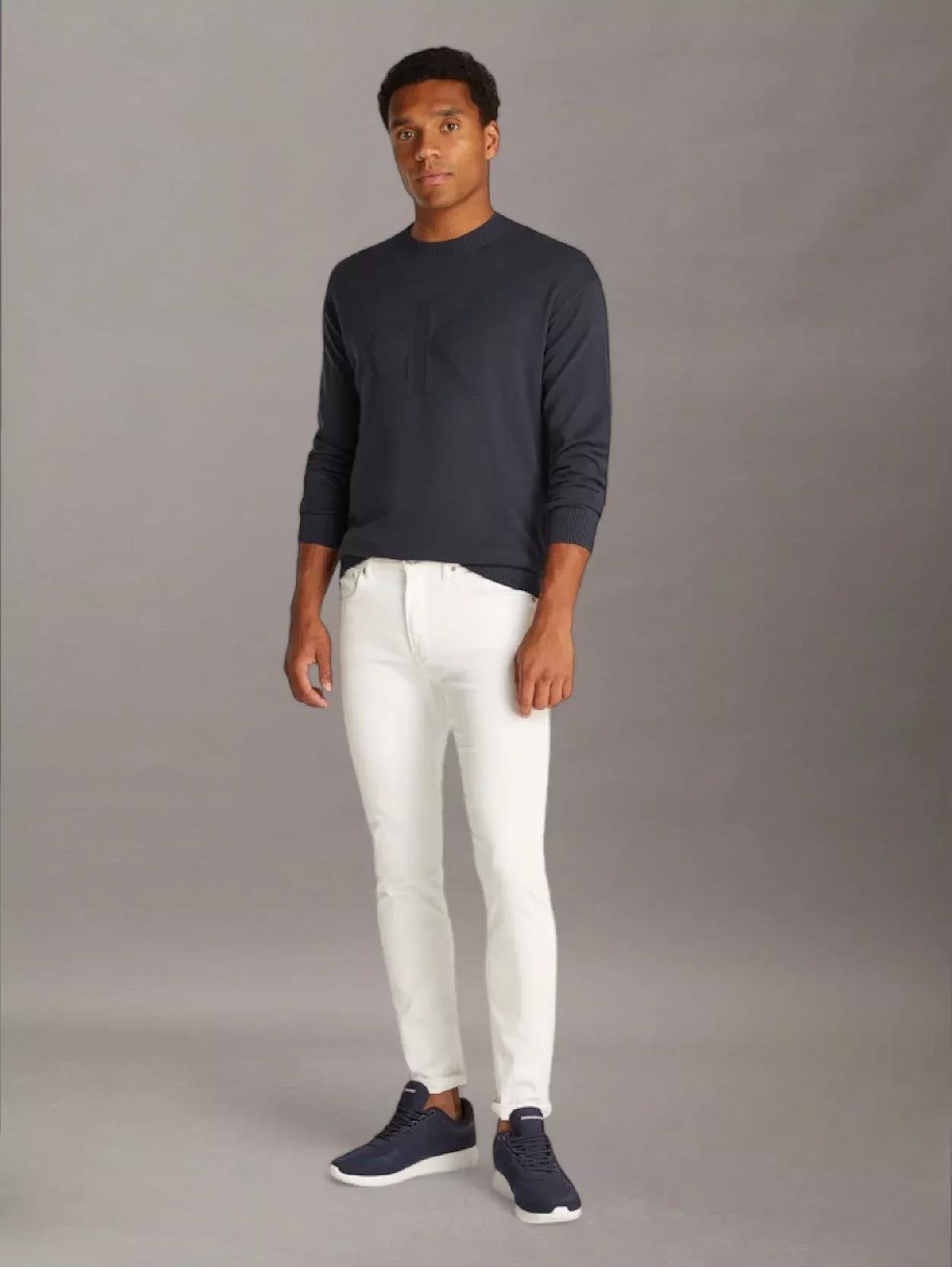 Calvin Klein Calvin Kleın Erkek Örme Pamutan Yuvarlak Yakalı Kabartma Detaylı Siyah Kazak J30J326453-BAN