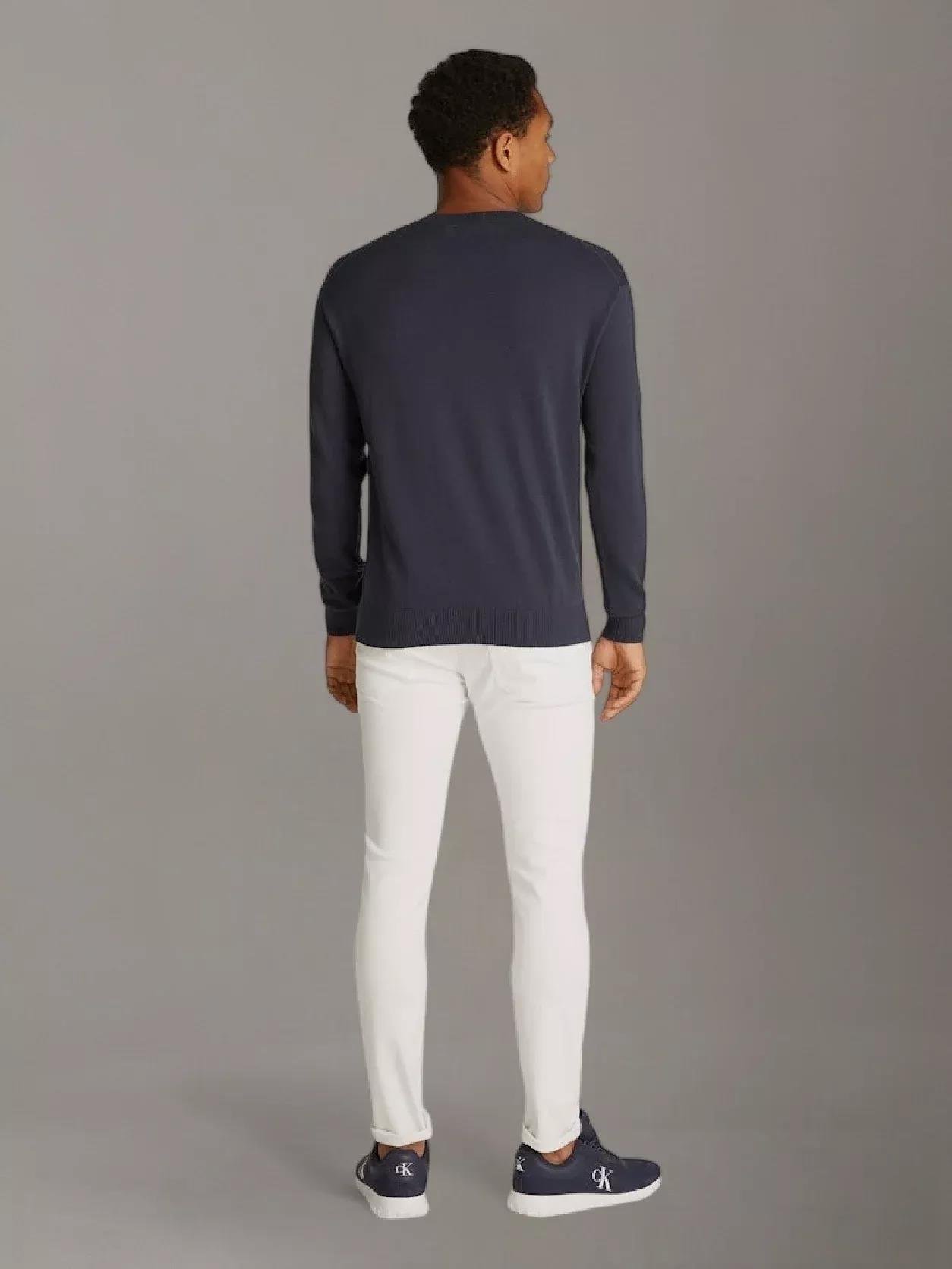 Calvin Klein Calvin Kleın Erkek Örme Pamutan Yuvarlak Yakalı Kabartma Detaylı Siyah Kazak J30J326453-BAN