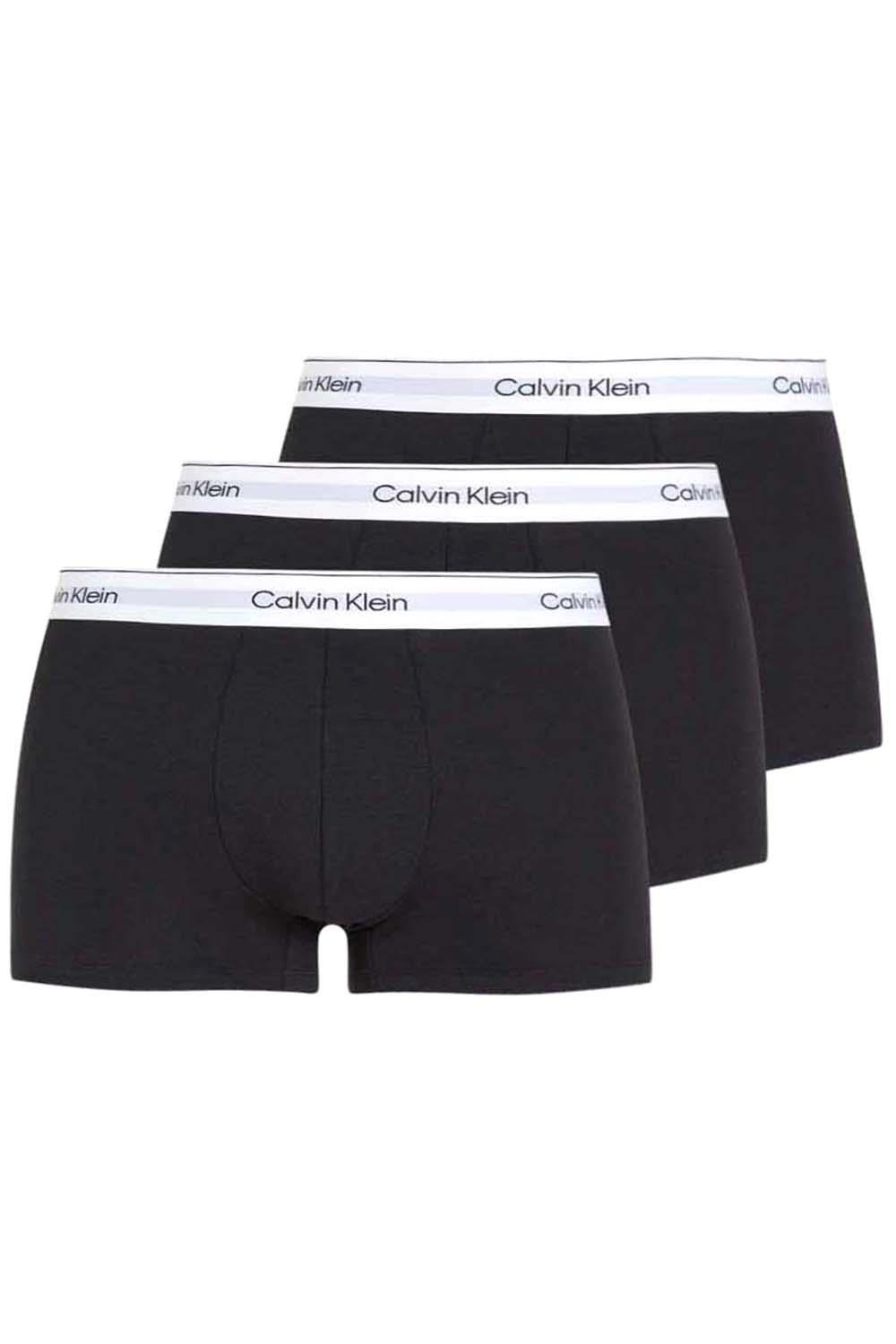 Calvin Klein Calvin Klein Erkek Pamuklu Slim Fit Beli Elastik Bantlı Pamuklu 3'lü Siyah Boxer LV00NB4389-UB1