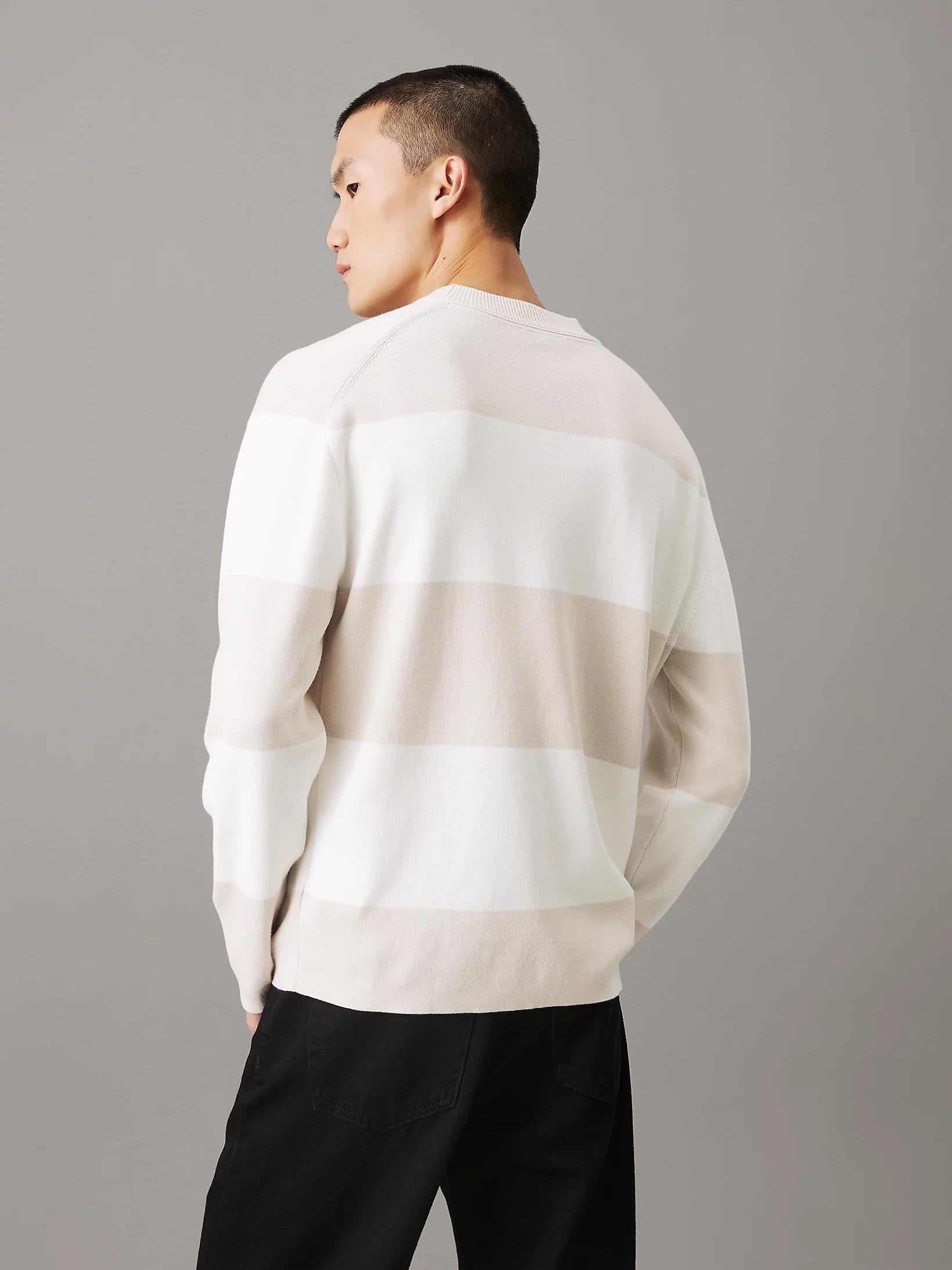 CALVIN KLEIN Calvin Kleın Erkek Pamuklu Bisiklet Yaka Regular Fit Uzun Kollu Krem Kazak J30J326741-PDH