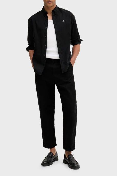 Calvin Klein Calvin Klein Erkek Pamuklu Regular Fit Uzun Kollu Siyah Gömlek LV140EM125-UB1