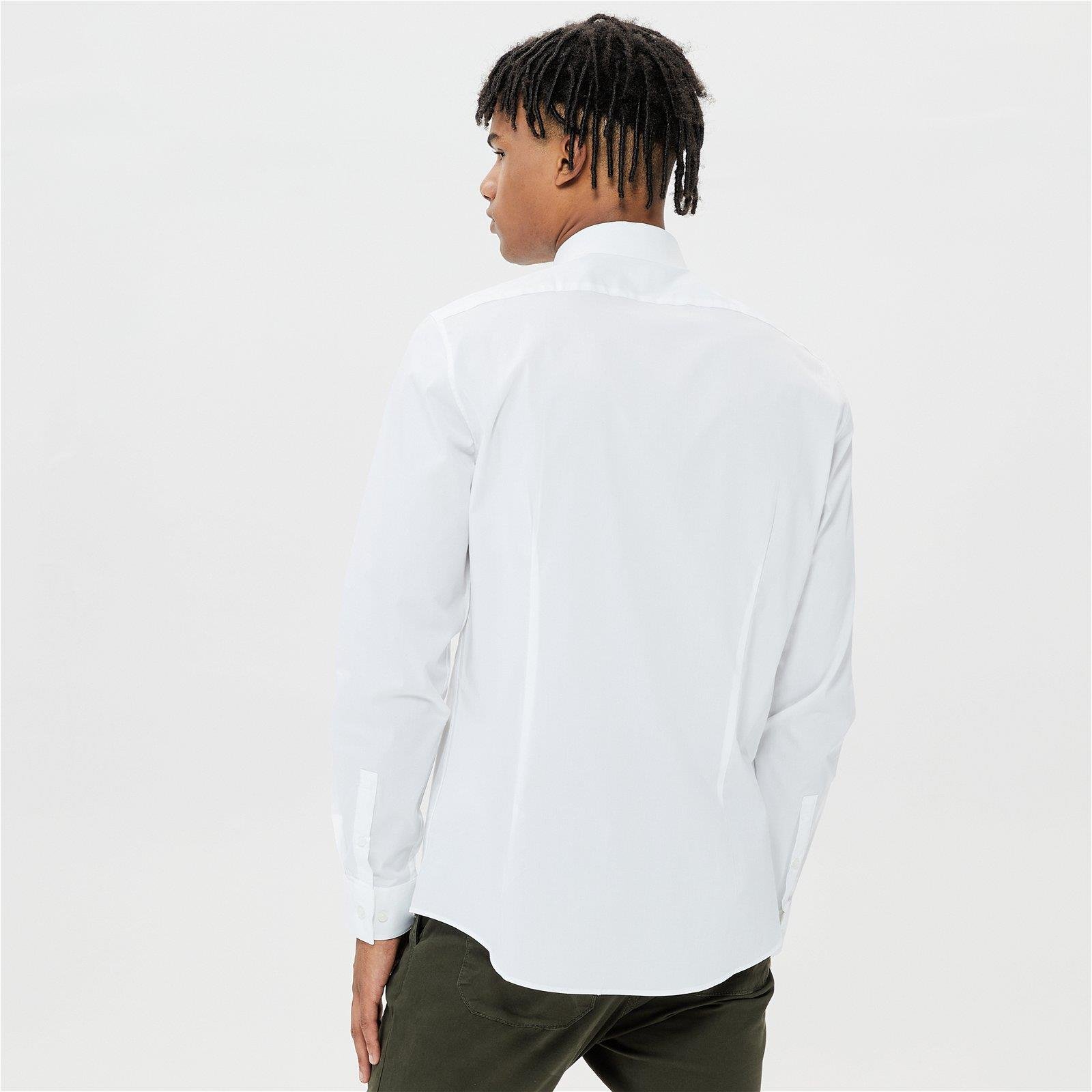 Calvin Klein Calvin Kleın Erkek Pamuklu Slim Fit  İnce Düğme Kapamalı Beyaz Gömlek K10K108229-0K4