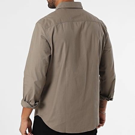 Calvin Klein Calvin Klein Erkek Pamuklu Regular Fit Uzun Kollu Kahverengi Gömlek LV140EM125-GPF