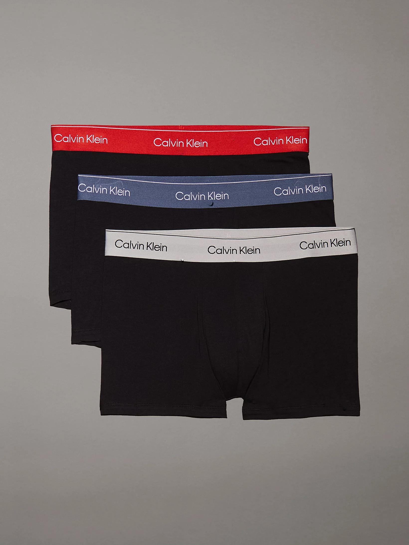 Calvin Klein Calvin Klein Erkek Pamuklu Slim Fit Beli Elastik Bantlı 3'lü Siyah-Kırmızı Boxer LV00NB4392-VQO