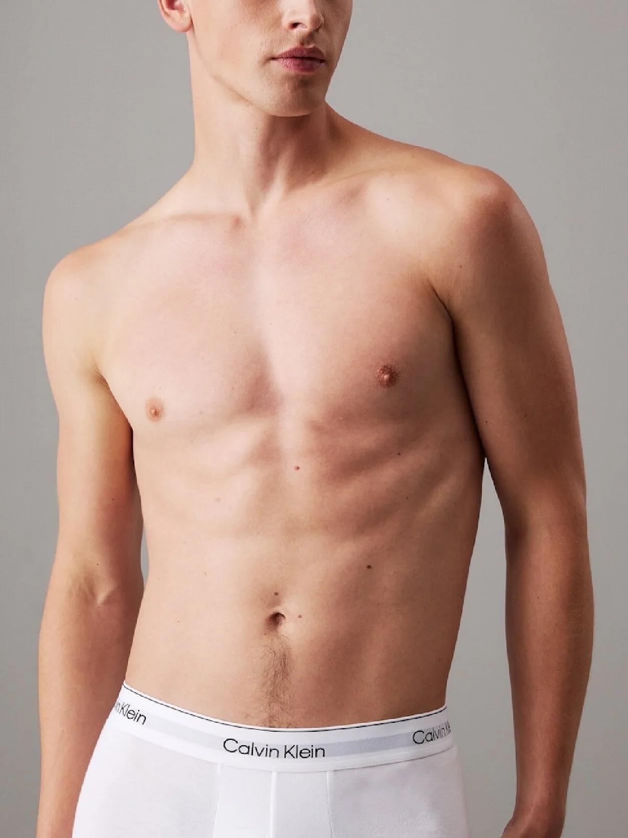 Calvin Klein Calvin Klein Erkek Pamuklu Beli Lastikli Slim Fit 3'lü Paket Beyaz Boxer LV00NB4394-100