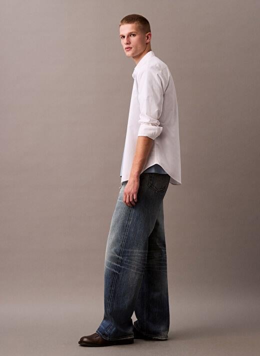 Calvin Klein Calvin Klein Erkek Pamuklu Regular Fit Uzun Kollu Beyaz Gömlek LV140EM125-YAA