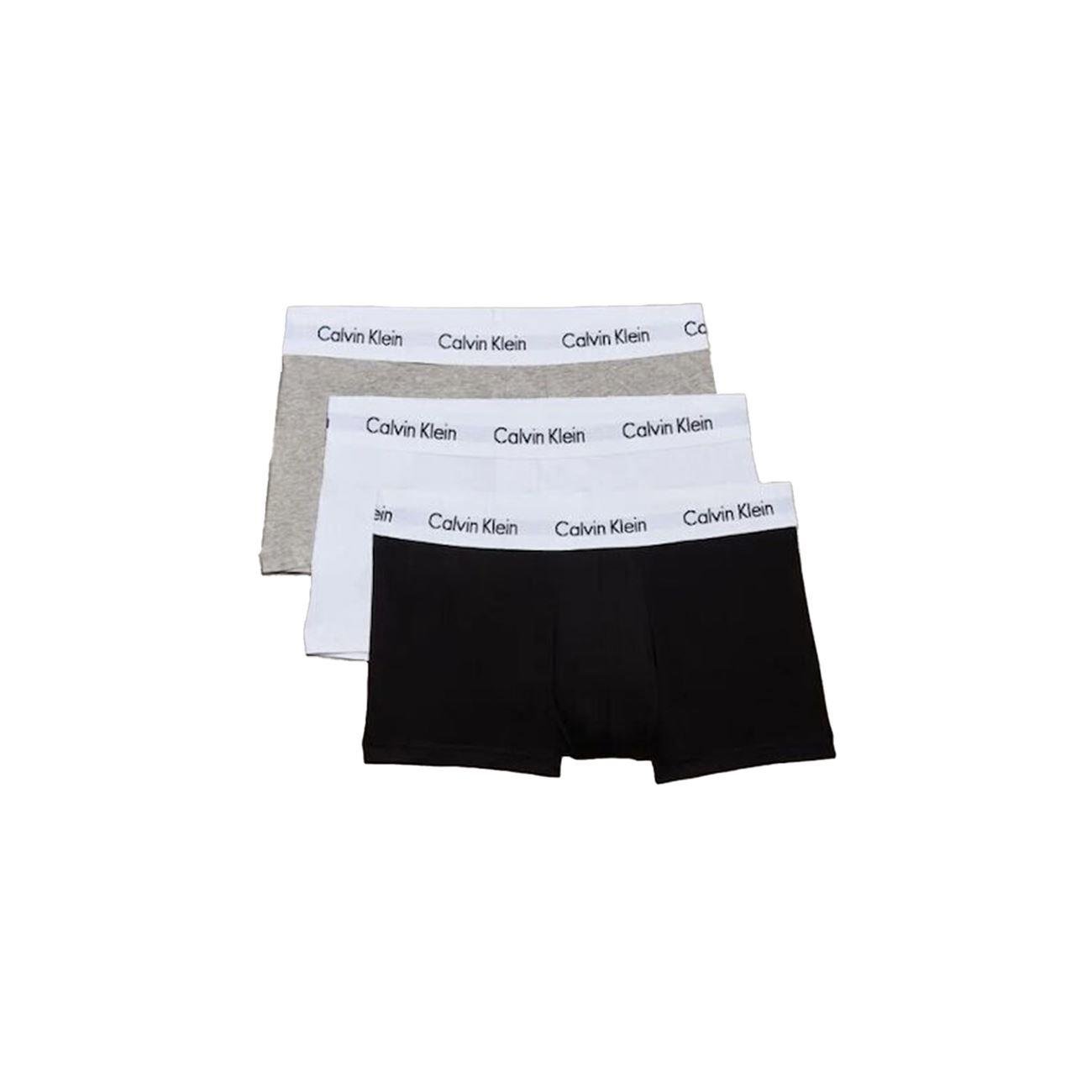 Calvin Klein Calvin Klein Erkek Pamuklu Slim Fit Beli Elastik Bantlı Pamuklu 3'lü Siyah-Beyaz-Gri Boxer LV00NB4389-MP1