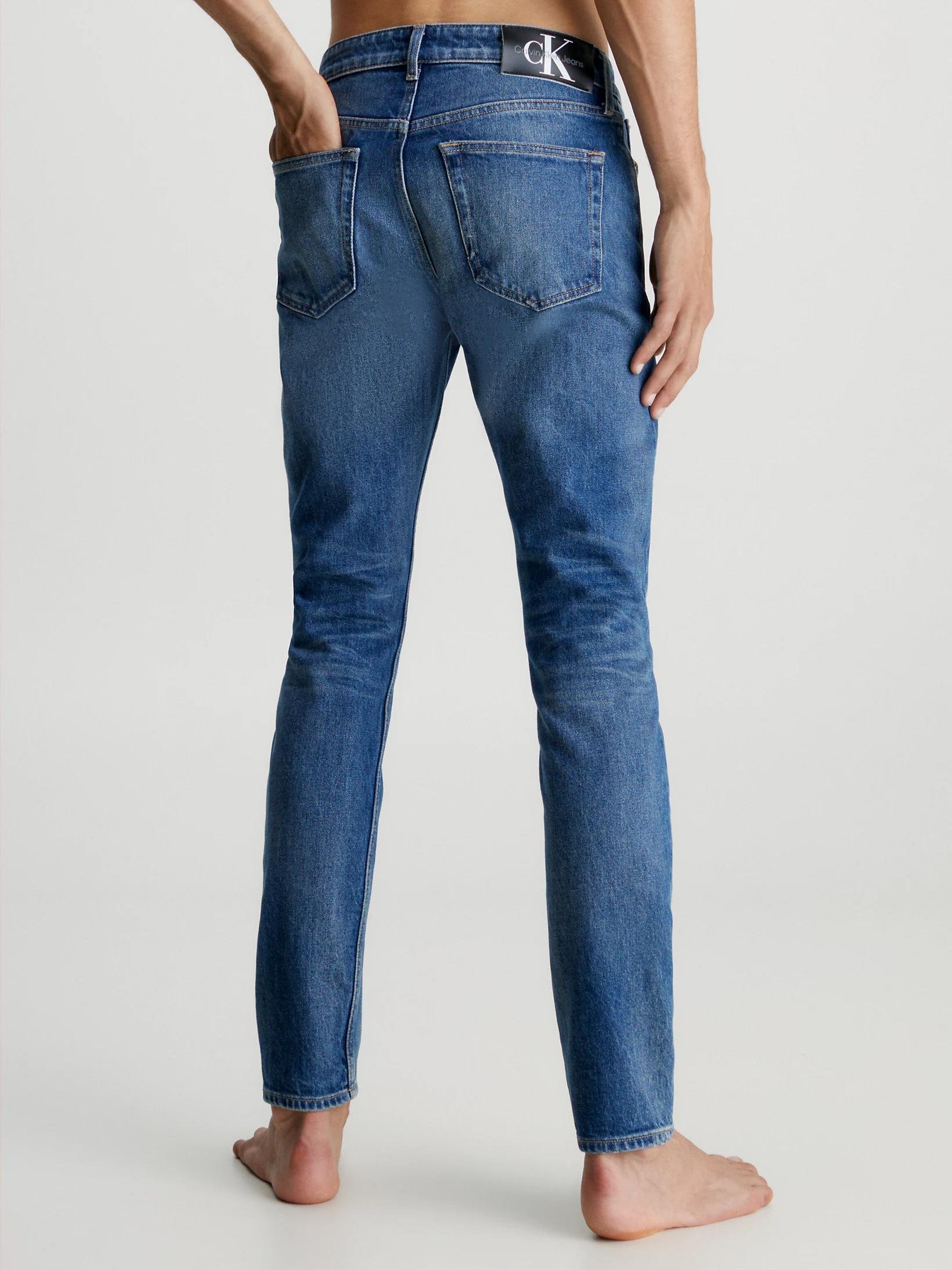 Calvin Klein Calvin Kleın Erkek Pamuklu Normal Bel 5 Cepli Düğmeli Mavi Jeans J30J323850-1BJ