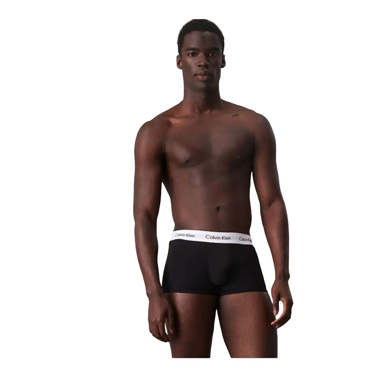 Calvin Klein Calvin Klein Erkek Pamuklu Slim Fit Beli Elastik Bantlı Pamuklu 3'lü Siyah-Beyaz-Gri Boxer LV00NB4389-MP1