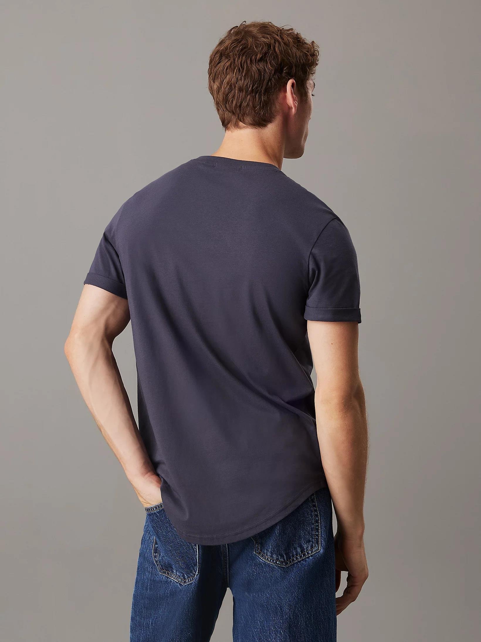 CALVIN KLEIN Calvin Kleın Erkek Pamuklu Kısa Kollu Yuvarlak Yaka Mavi T-Shirt J30J323482-CGE