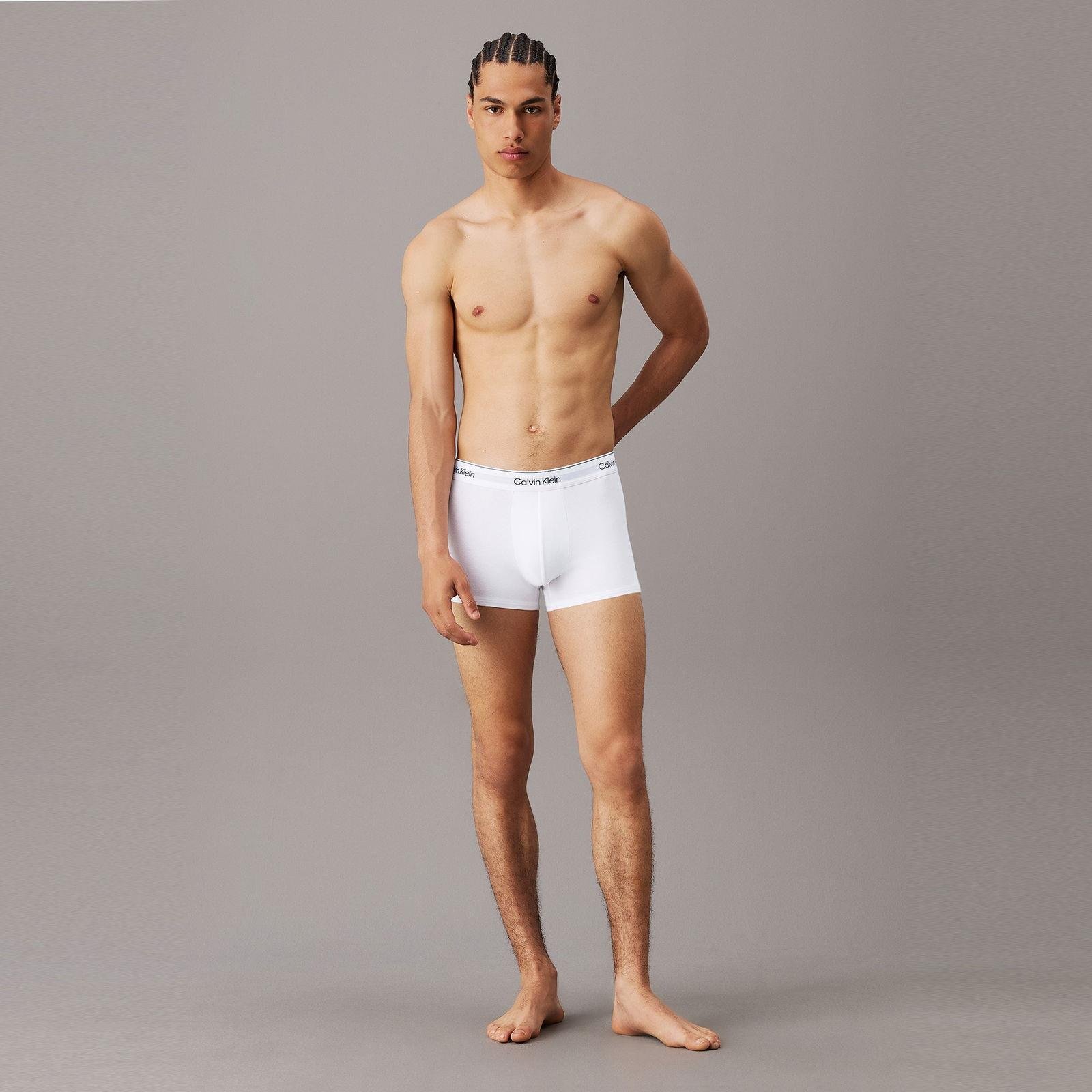 Calvin Klein Calvin Klein Erkek Pamuklu Slim Fit Beli Elastik Bantlı 3'lü Beyaz Boxer LV00NB4392-100