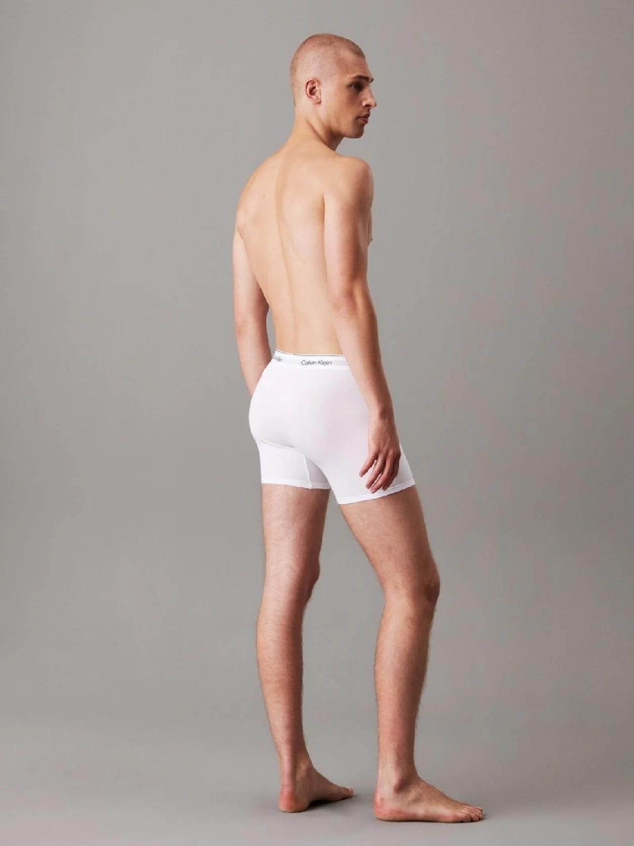 Calvin Klein Calvin Klein Erkek Pamuklu Beli Lastikli Slim Fit 3'lü Paket Beyaz Boxer LV00NB4394-100