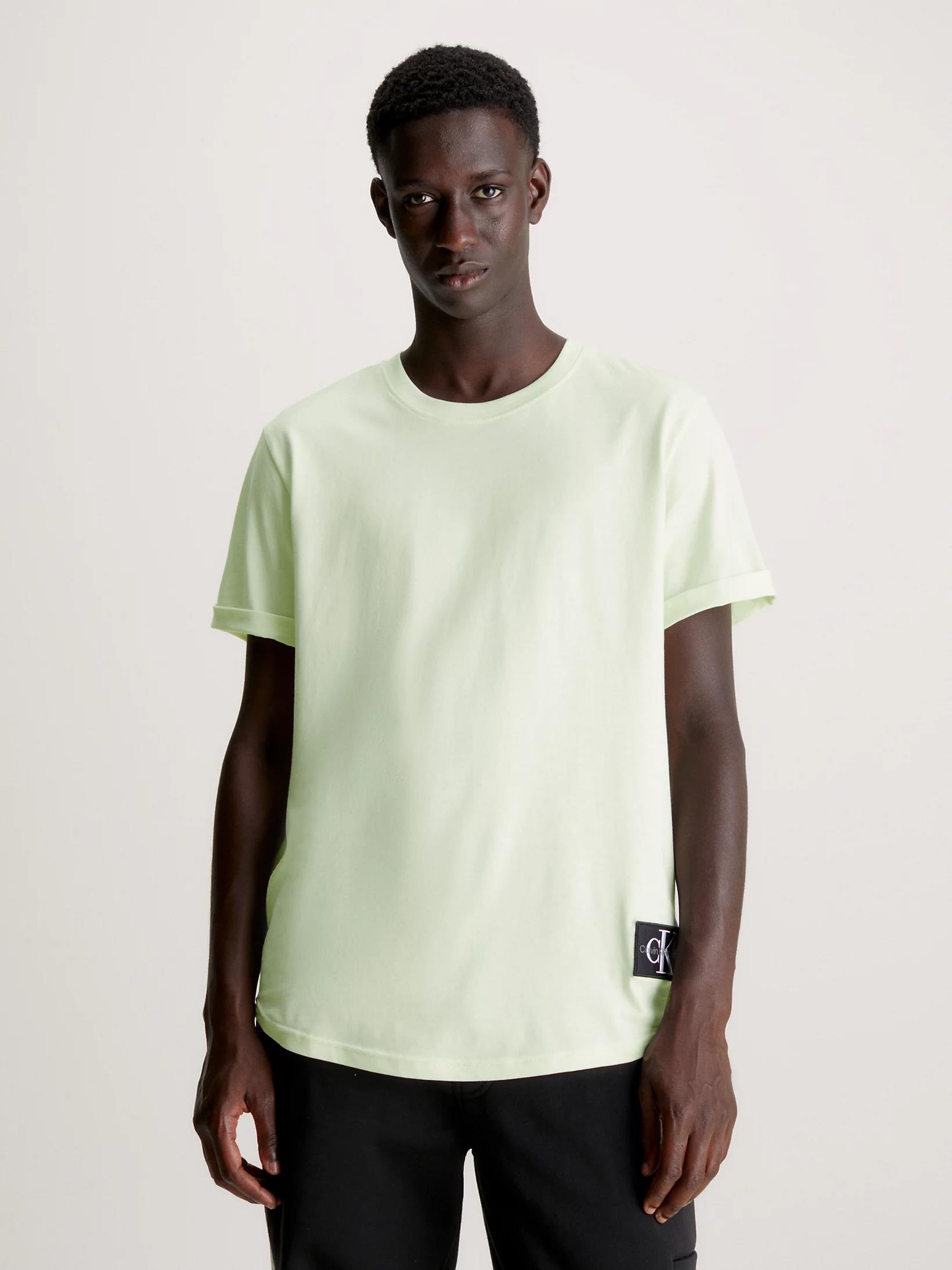 Calvin Klein Calvin Kleın Erkek Pamuklu Kısa Kollu Yuvarlak Yaka Yeşil1 T-Shirt J30J323482-LCE