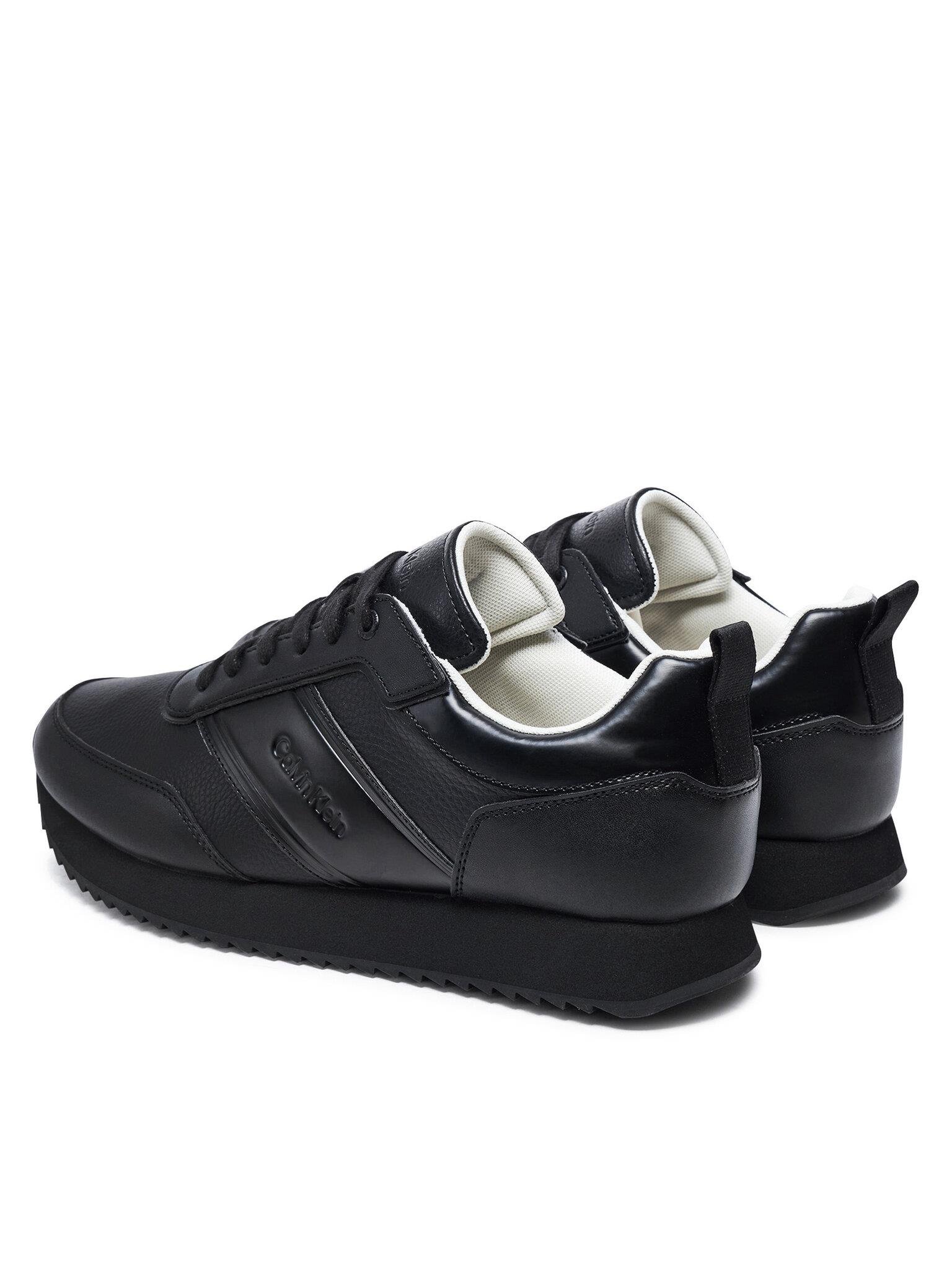 Calvin Klein Calvin Kleın Erkek Rahat Kaydırmaz Taban Deri Siyah Sneaker HM0HM01654-0GJ