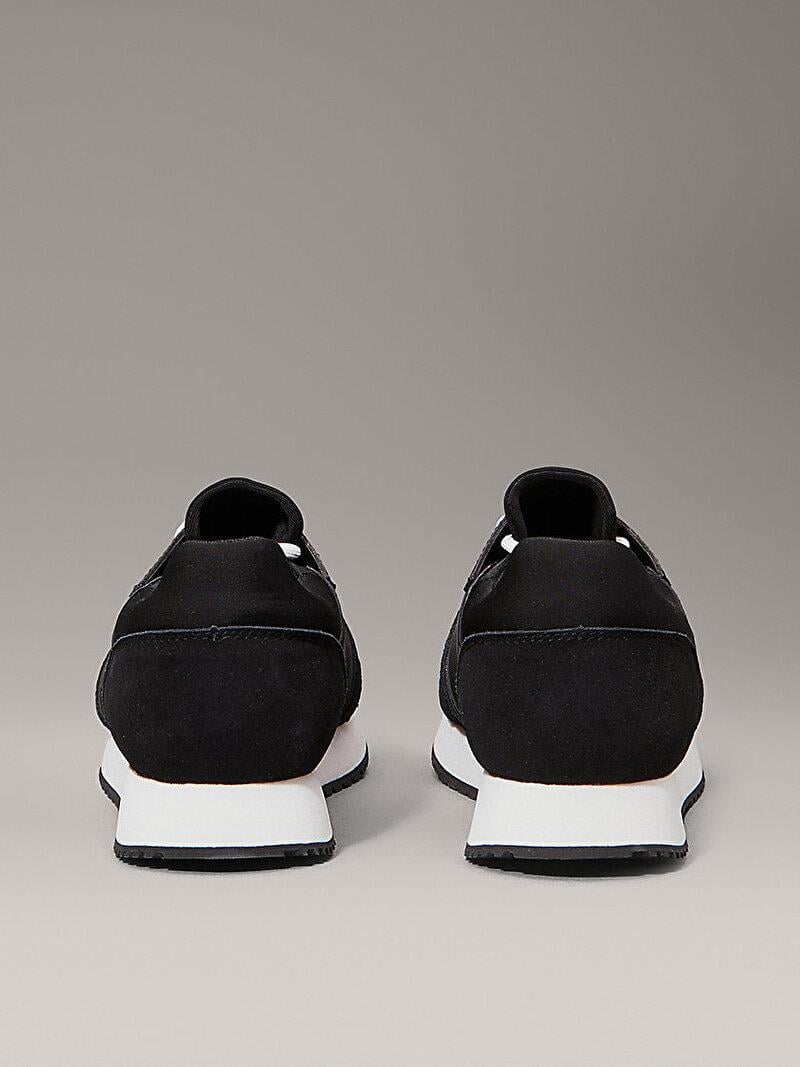 Calvin Klein Calvin Klein Erkek Rahat Yüksek Taban Renk Geçişli Süet Detaylı Deri Siyah-Beyaz Sneaker YM0YM01152-0GM