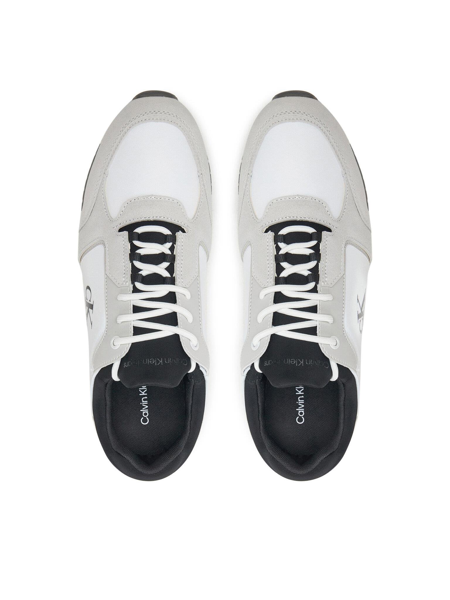Calvin Klein Calvin Kleın Erkek Rahat Yüksek Taban Renk Geçişli Süet Detaylı Deri Beyaz Sneaker YM0YM01152-0LF