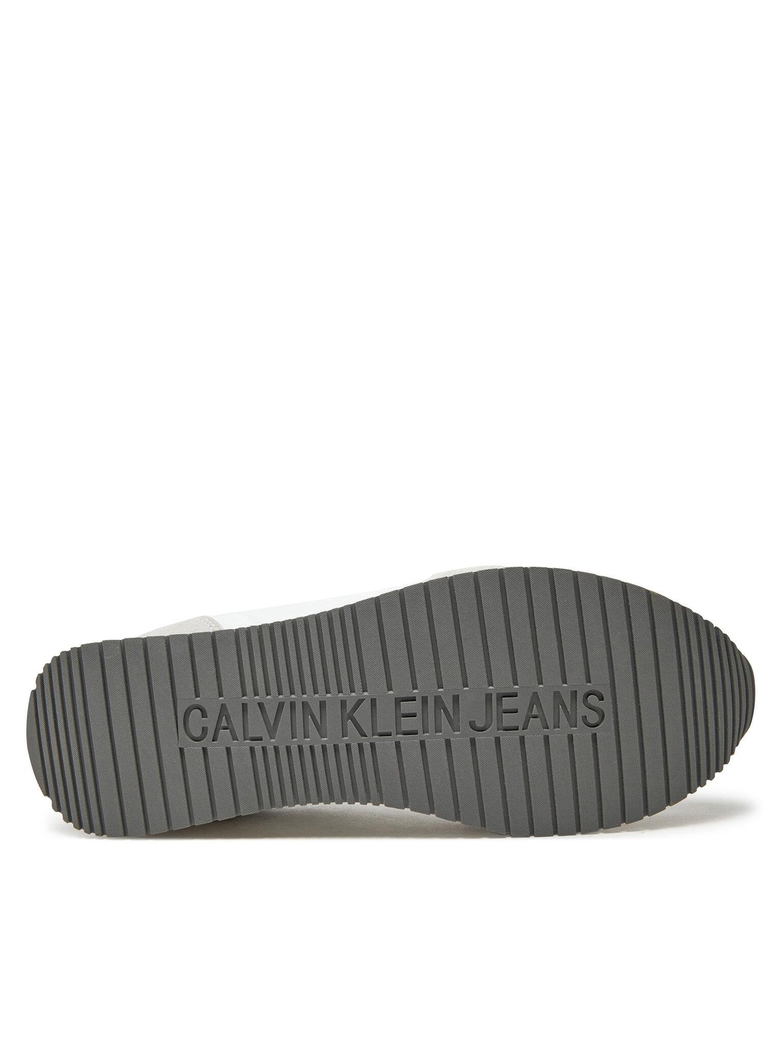 Calvin Klein Calvin Kleın Erkek Rahat Yüksek Taban Renk Geçişli Süet Detaylı Deri Beyaz Sneaker YM0YM01152-0LF