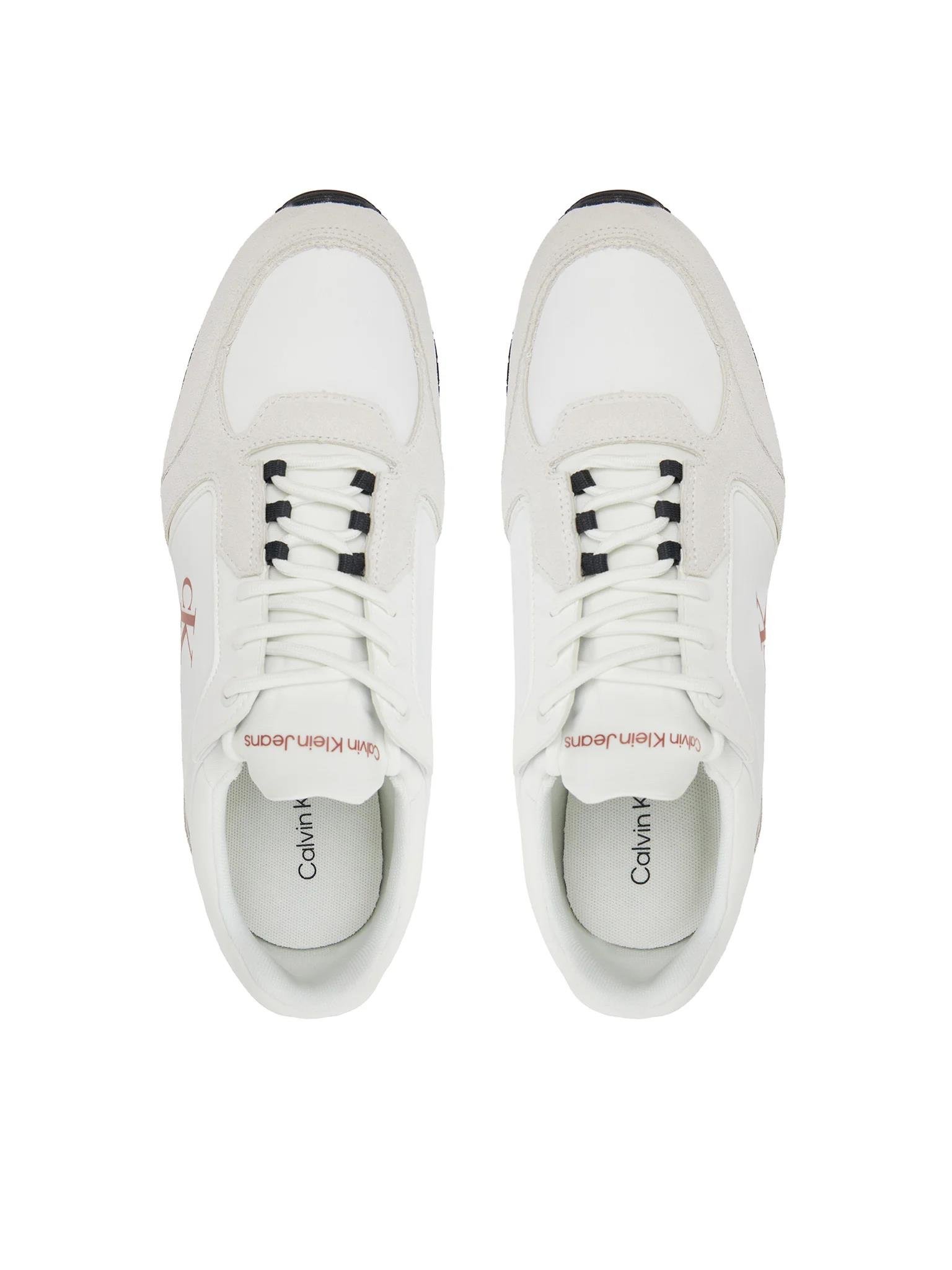 Calvin Klein Calvin Klein Erkek Rahat Yüksek Taban Renk Geçişli Süet Detaylı Deri Beyaz-Kırmızı Sneaker YM0YM01152-0LG