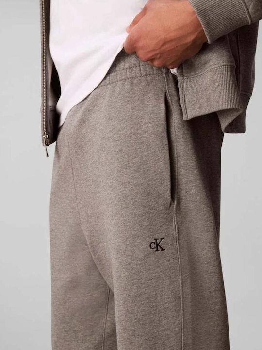 Calvin Klein Calvin Klein Erkek Rahat Kalıp Beli ve Paçası Lastikli %100 Pamuklu Gri Eşofman Altı LV04RD241G-P7E