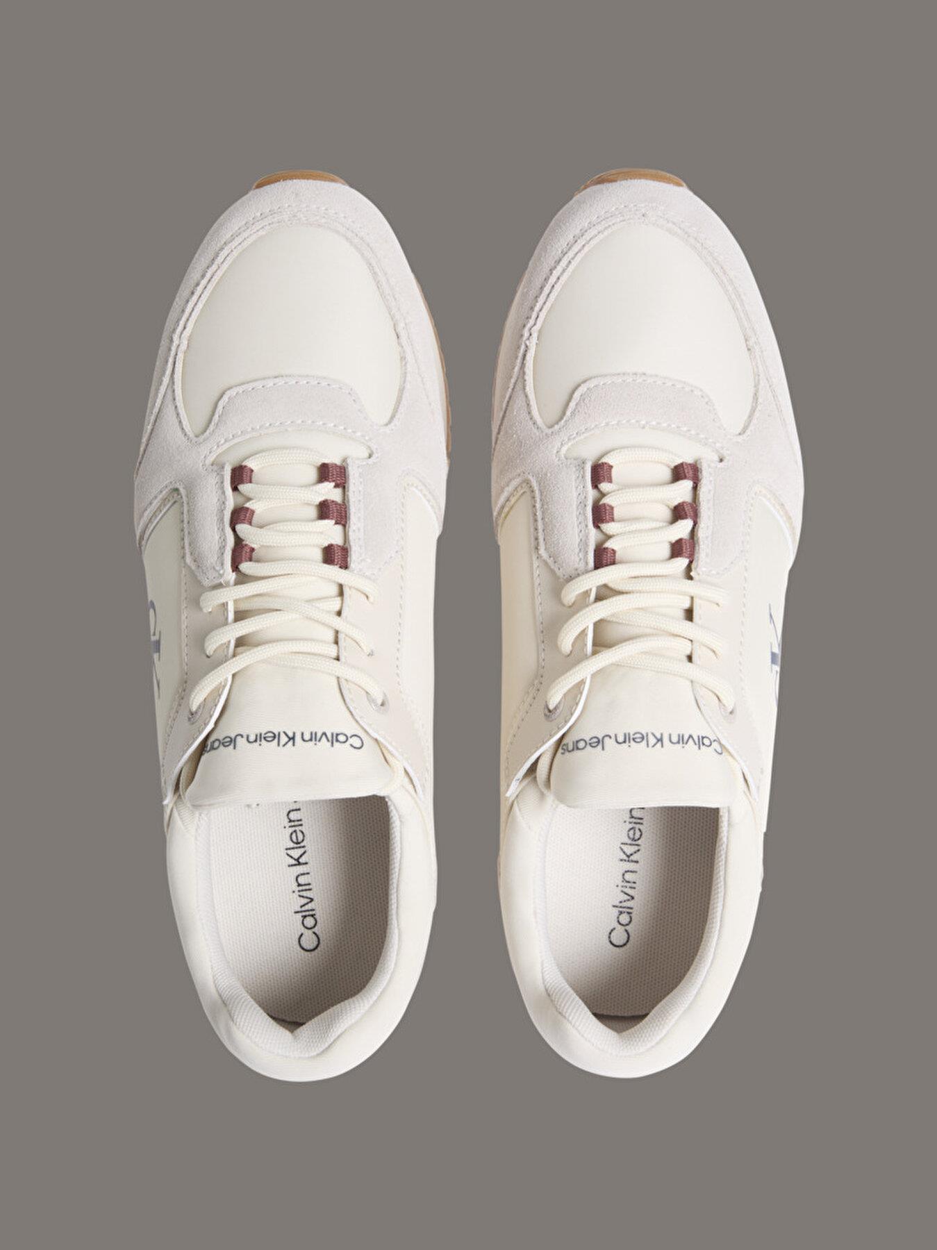 Calvin Klein Calvin Klein Erkek Rahat Yüksek Taban Renk Geçişli Süet Detaylı Deri Bej Sneaker YM0YM01152-0GF