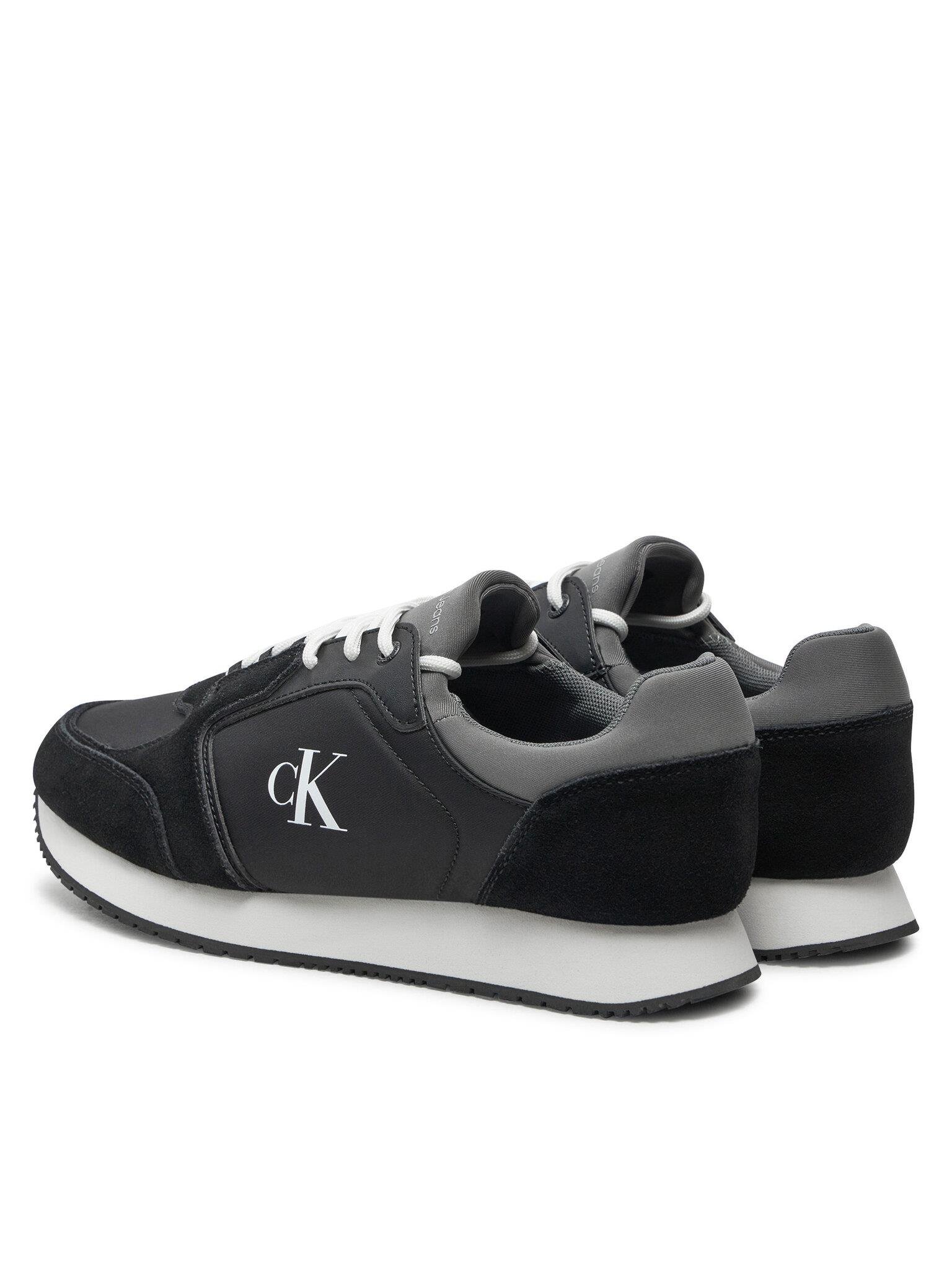 Calvin Klein Calvin Kleın Erkek Rahat Yüksek Taban Renk Geçişli Süet Detaylı Deri Siyah Sneaker YM0YM01152-0GP