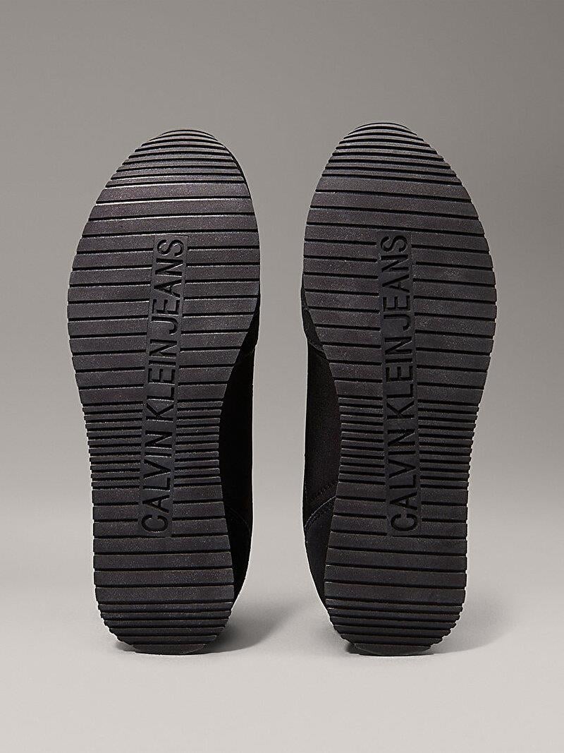 Calvin Klein Calvin Klein Erkek Rahat Yüksek Taban Renk Geçişli Süet Detaylı Deri Siyah-Beyaz Sneaker YM0YM01152-0GM