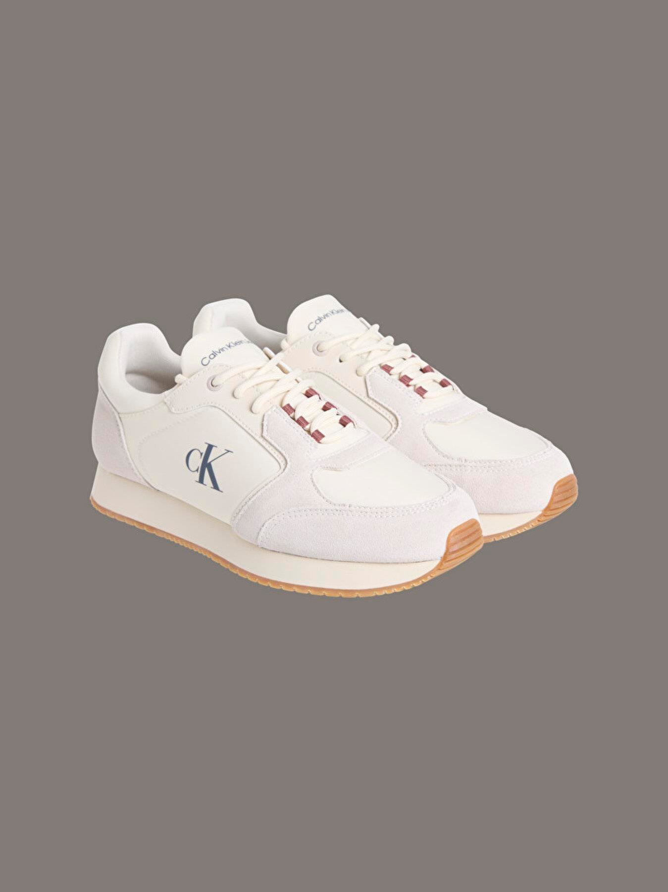 Calvin Klein Calvin Klein Erkek Rahat Yüksek Taban Renk Geçişli Süet Detaylı Deri Bej Sneaker YM0YM01152-0GF